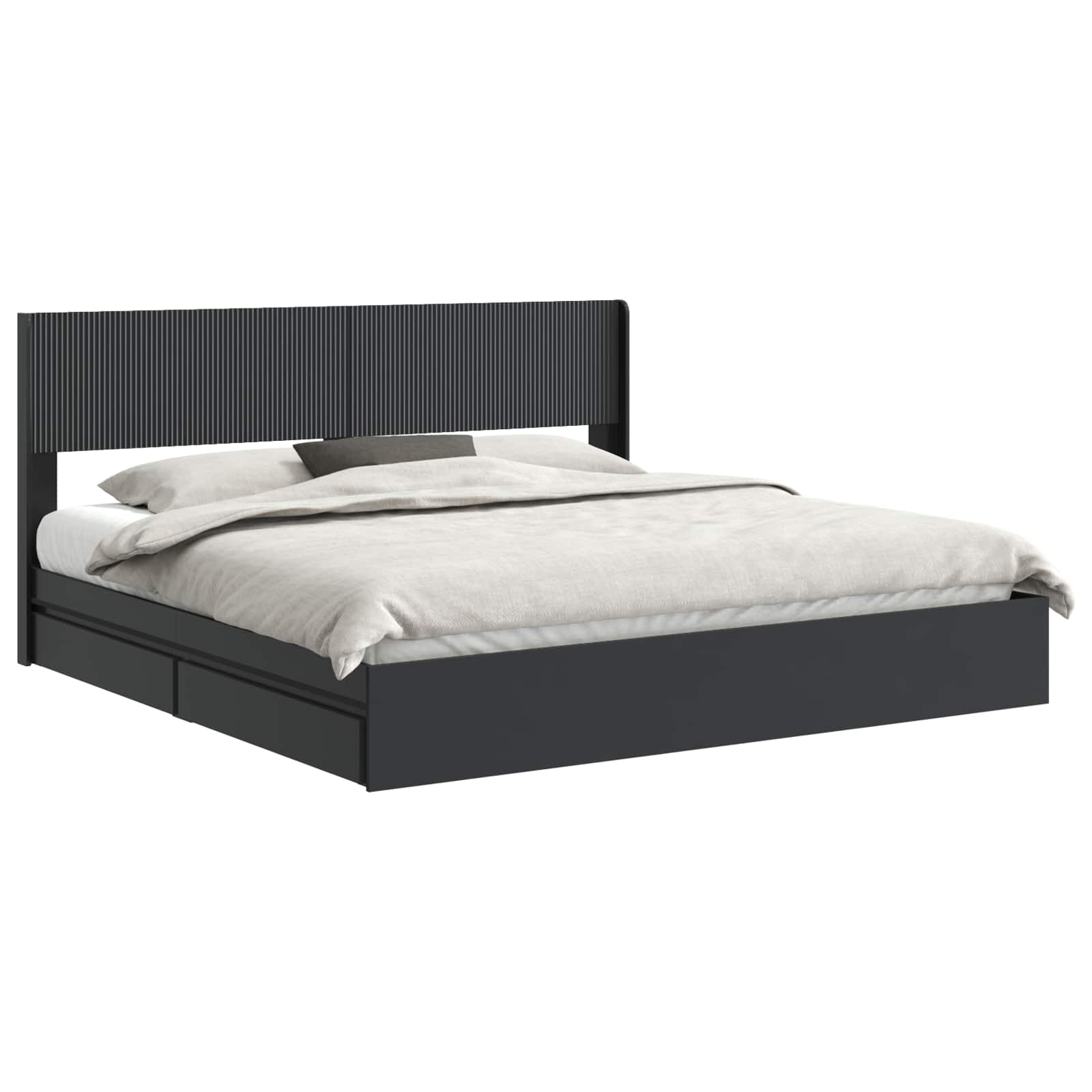 Cadre de lit avec rangement et tête de lit 3 pcs - XIOS