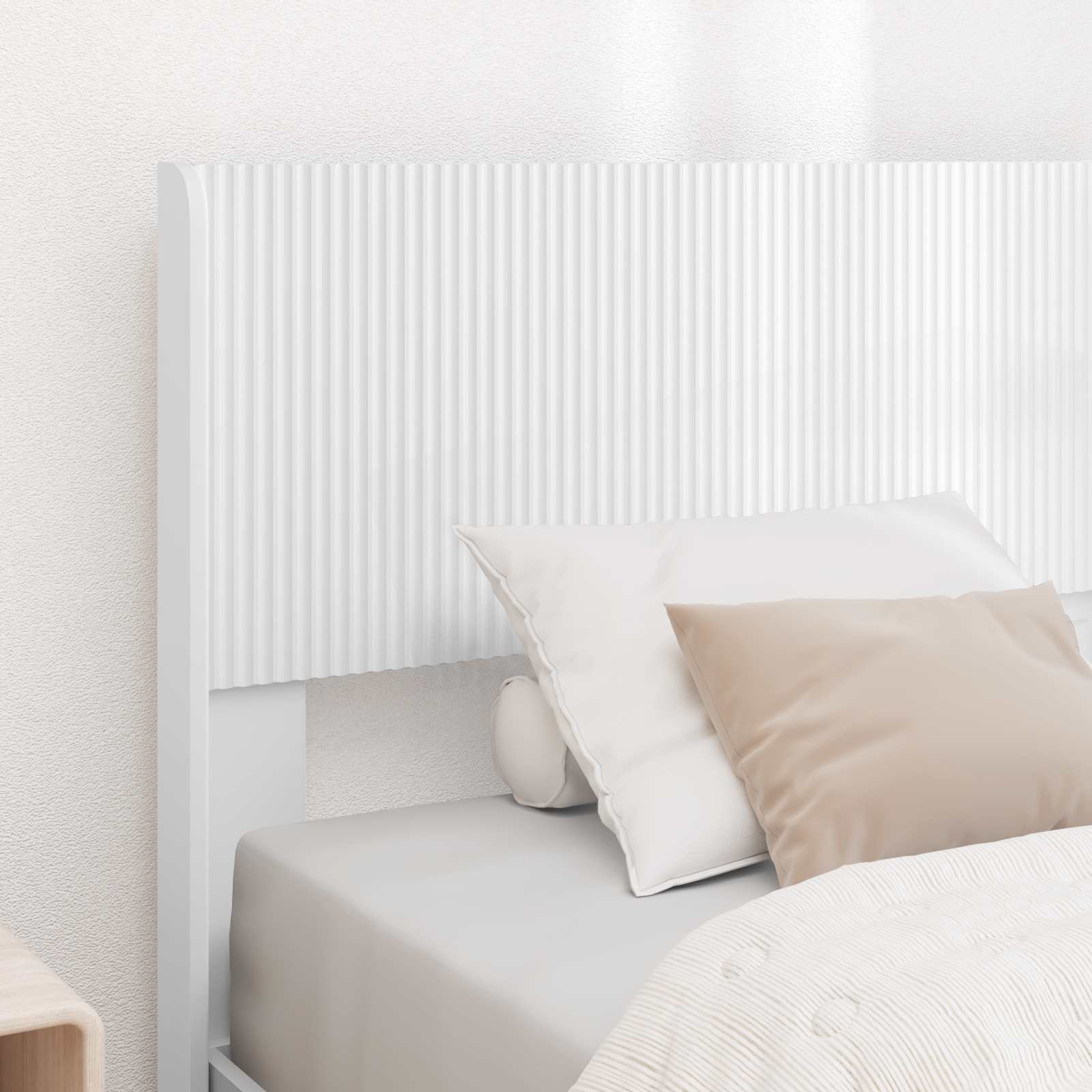 Cadre de lit avec rangement et tête de lit Blanc 90 x 200 cm - XIOS