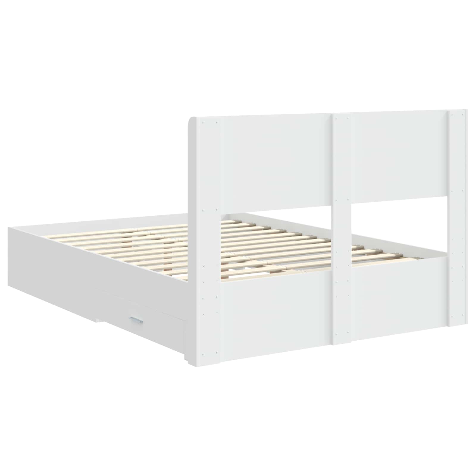 Cadre de lit avec rangement et tête de lit Blanc