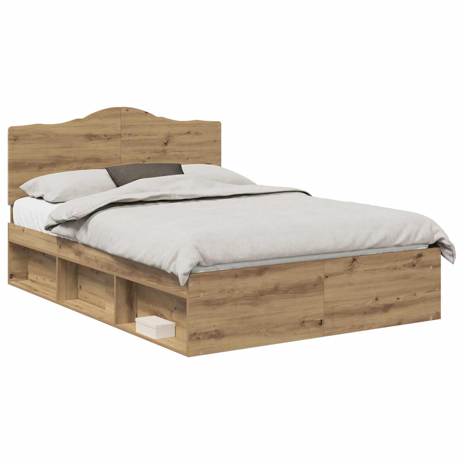 Cadre de lit Chêne artisan 140 x 190 cm Pin massif - XIOS