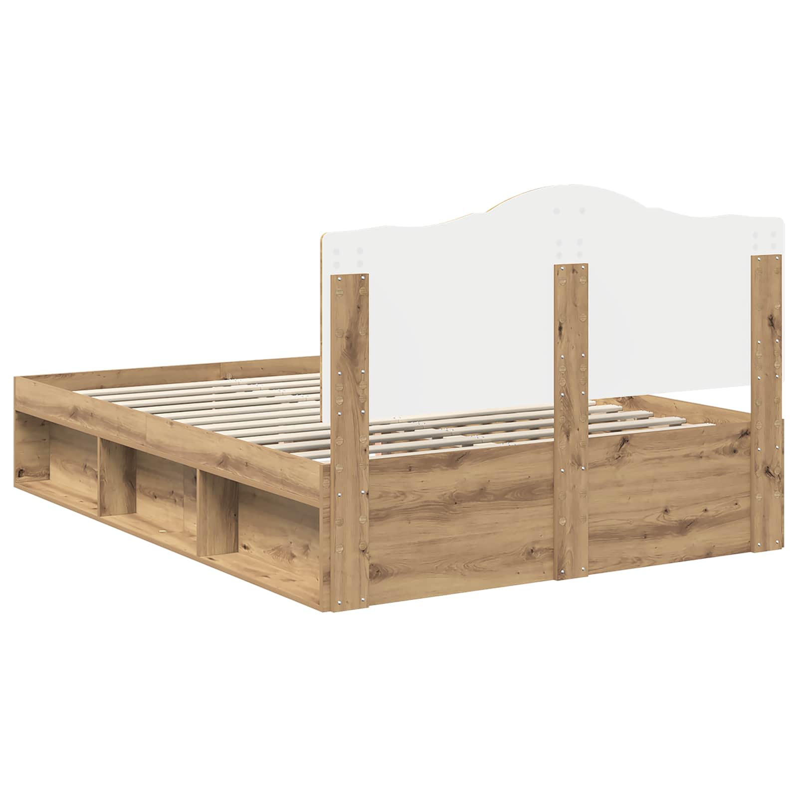 Cadre de lit Chêne artisan 140 x 190 cm Pin massif - XIOS