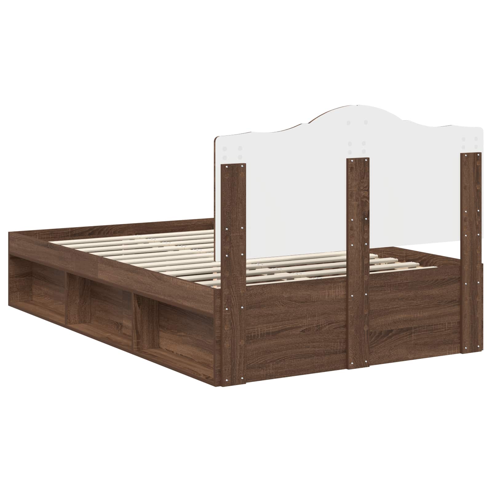 Cadre de lit Chêne brun 120 x 190 cm Pin massif - XIOS