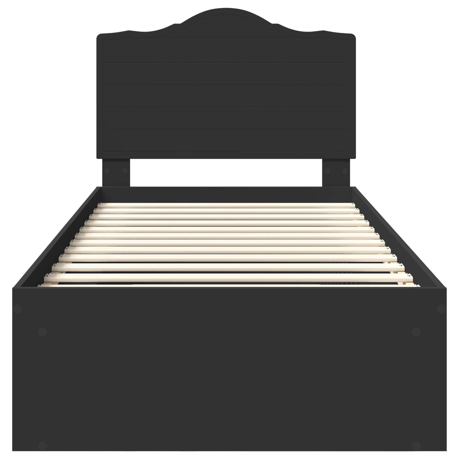 Cadre de lit avec tête de lit Noir 75 x 190 cm Pin massif - XIOS