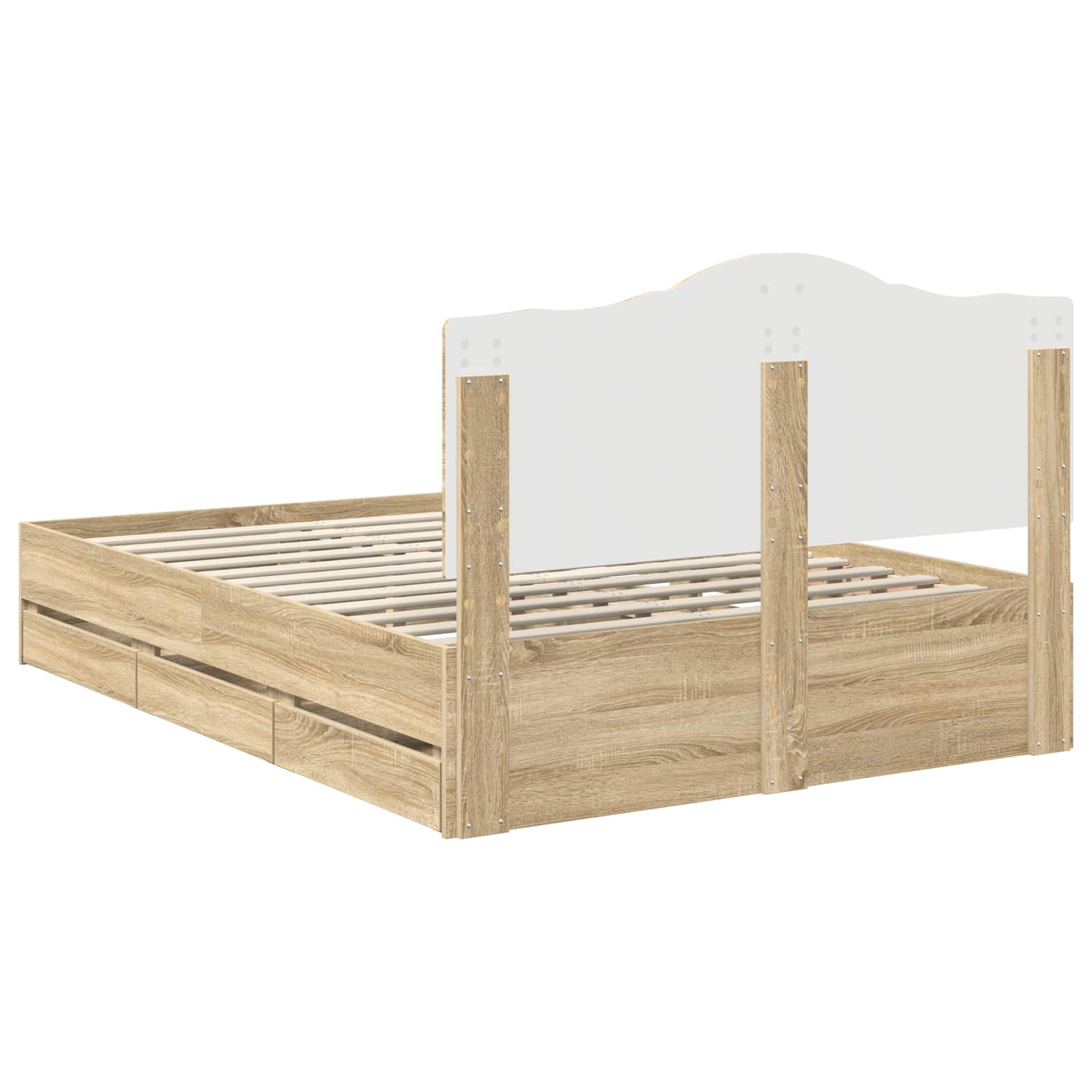 Cadre de lit Chêne Sonoma 150 x 200 cm Bois Ingénierie - XIOS