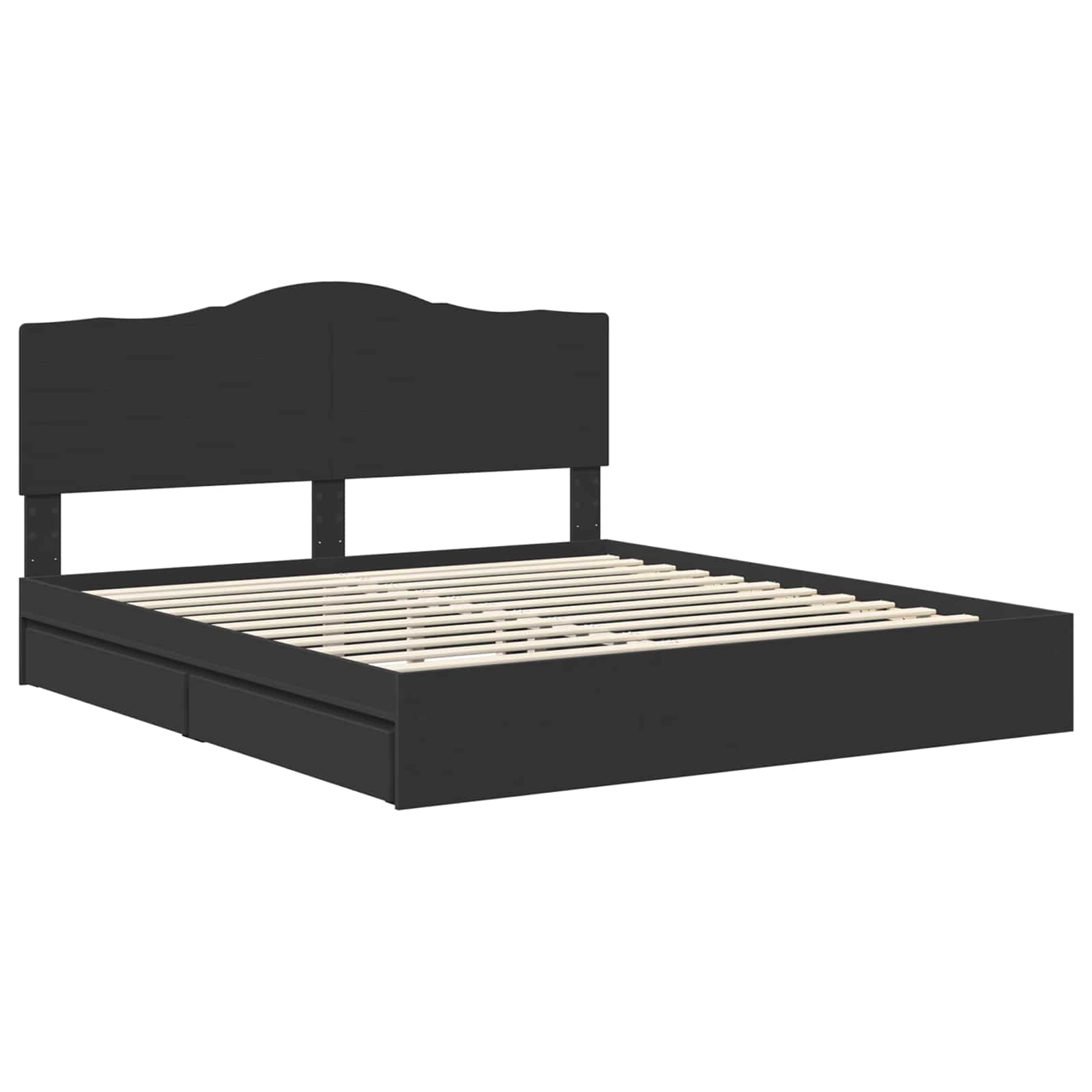 Lit de Rangement Noir 200 x 200 cm Bois d'ingénierie - XIOS