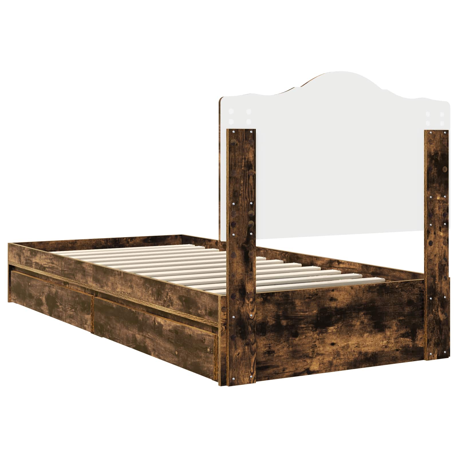 Lit de Rangement Chêne fumé 100 x 200 cm Bois d'ingénierie - XIOS