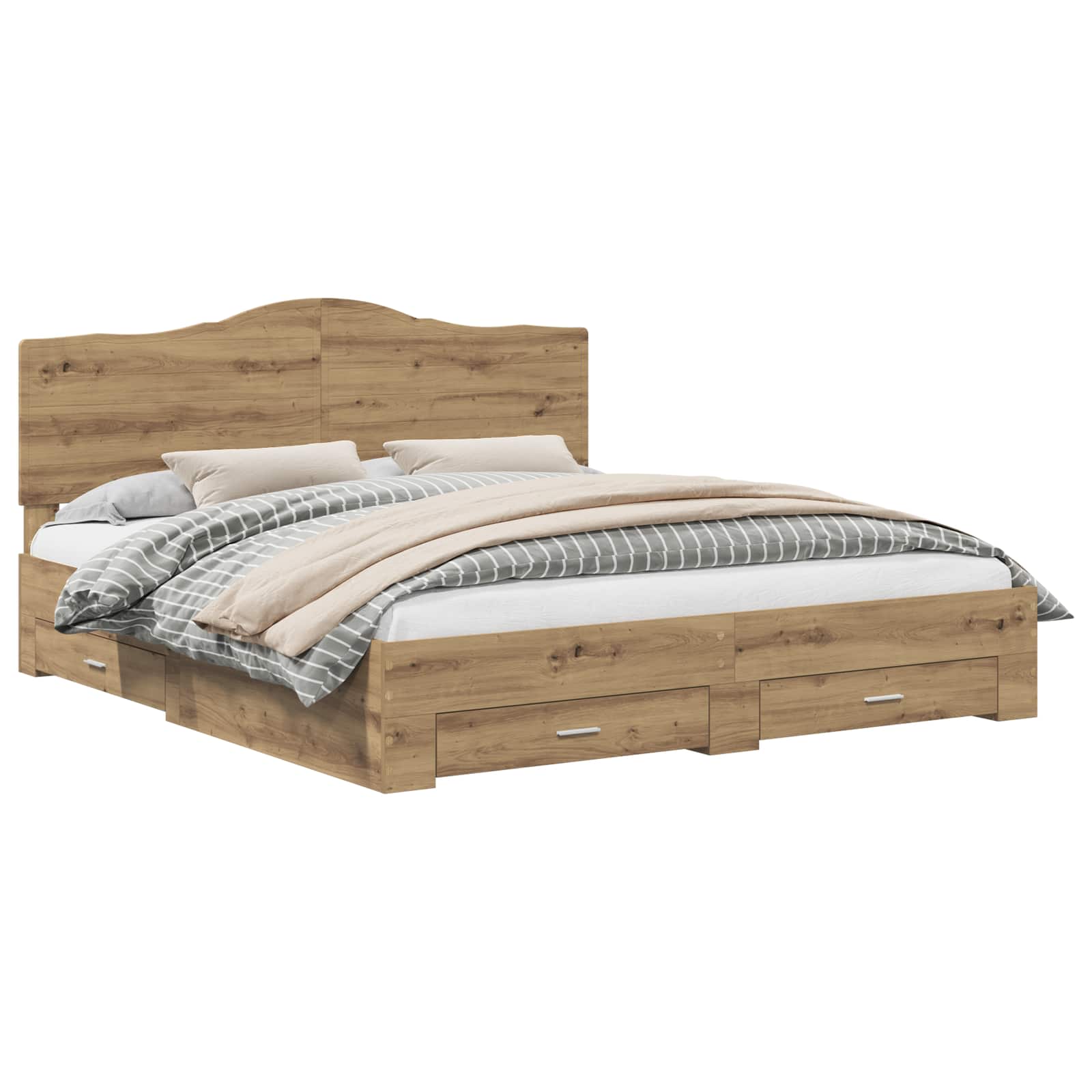 Cadre de lit Chêne artisanal 180 x 200 cm Bois d'ingénierie - XIOS