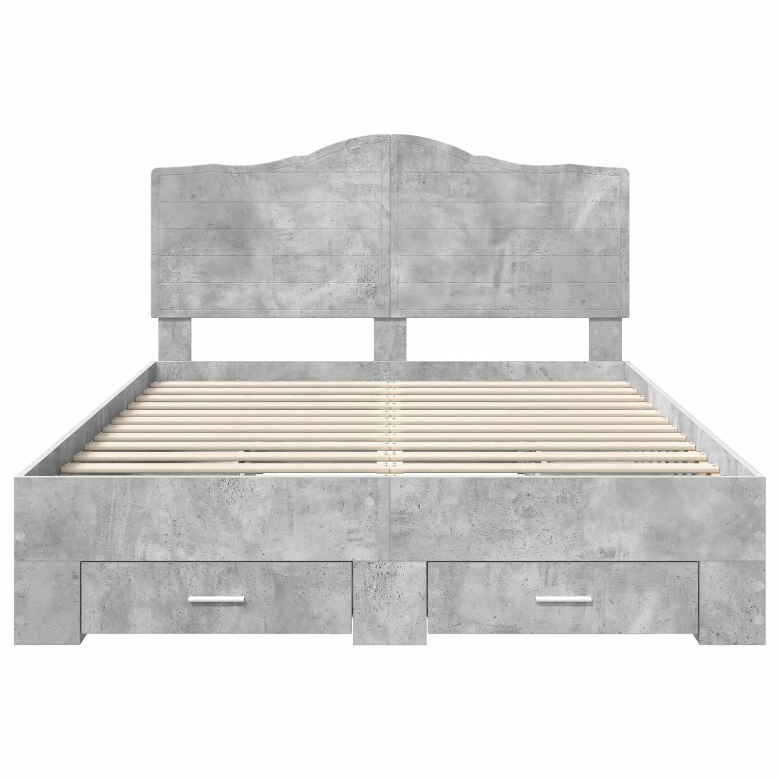 Cadre de lit Gris béton 150 x 200 cm Bois d'ingénierie - XIOS