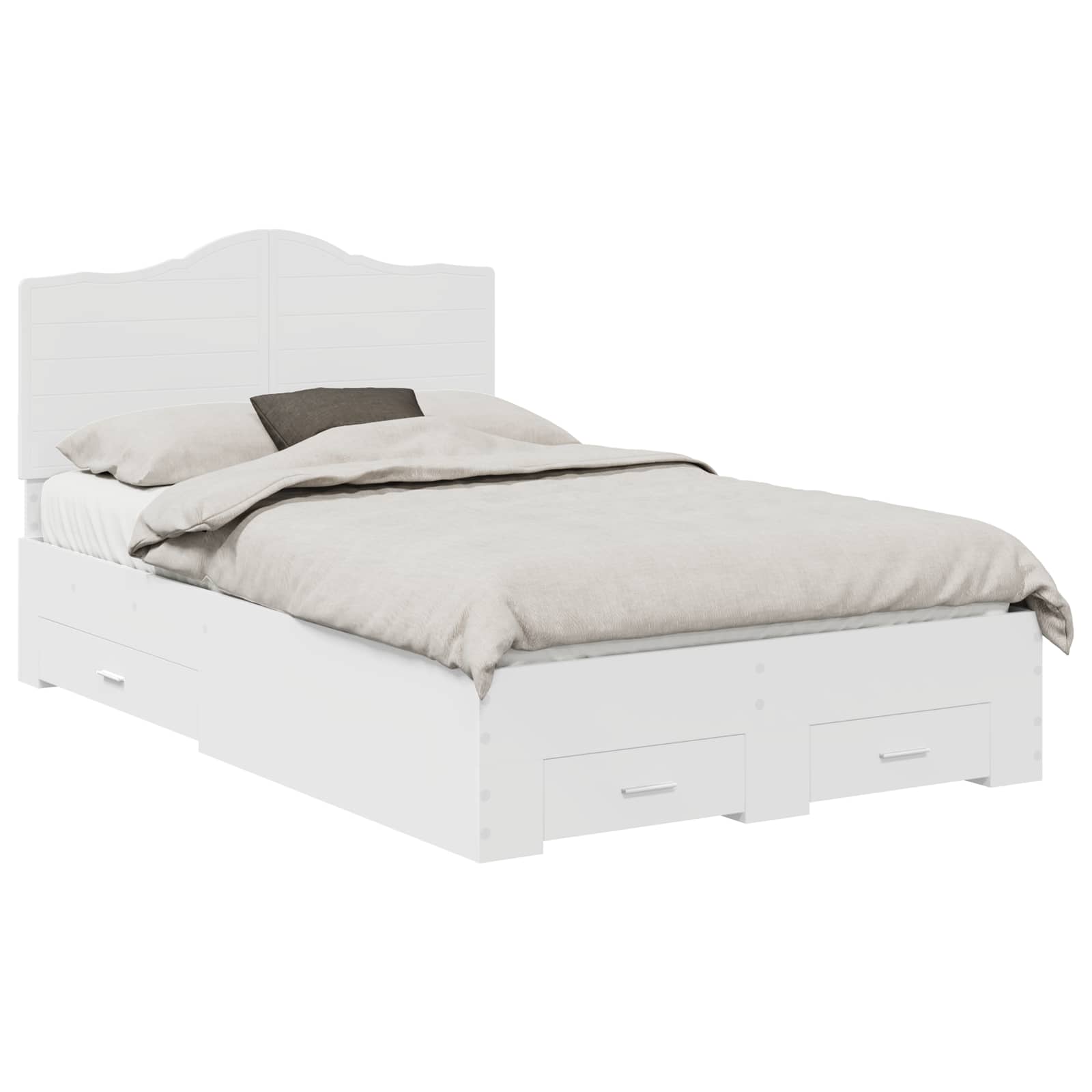 Cadre de lit avec tiroir Blanc 135 x 190 cm Bois d'ingénierie - XIOS