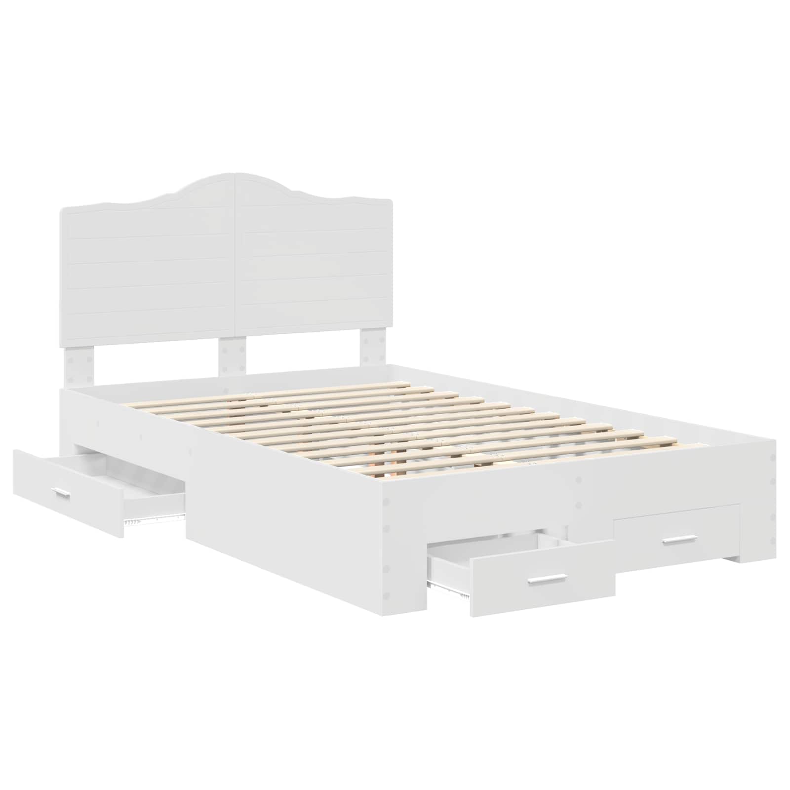 Cadre de lit avec tiroir Blanc 135 x 190 cm Bois d'ingénierie - XIOS