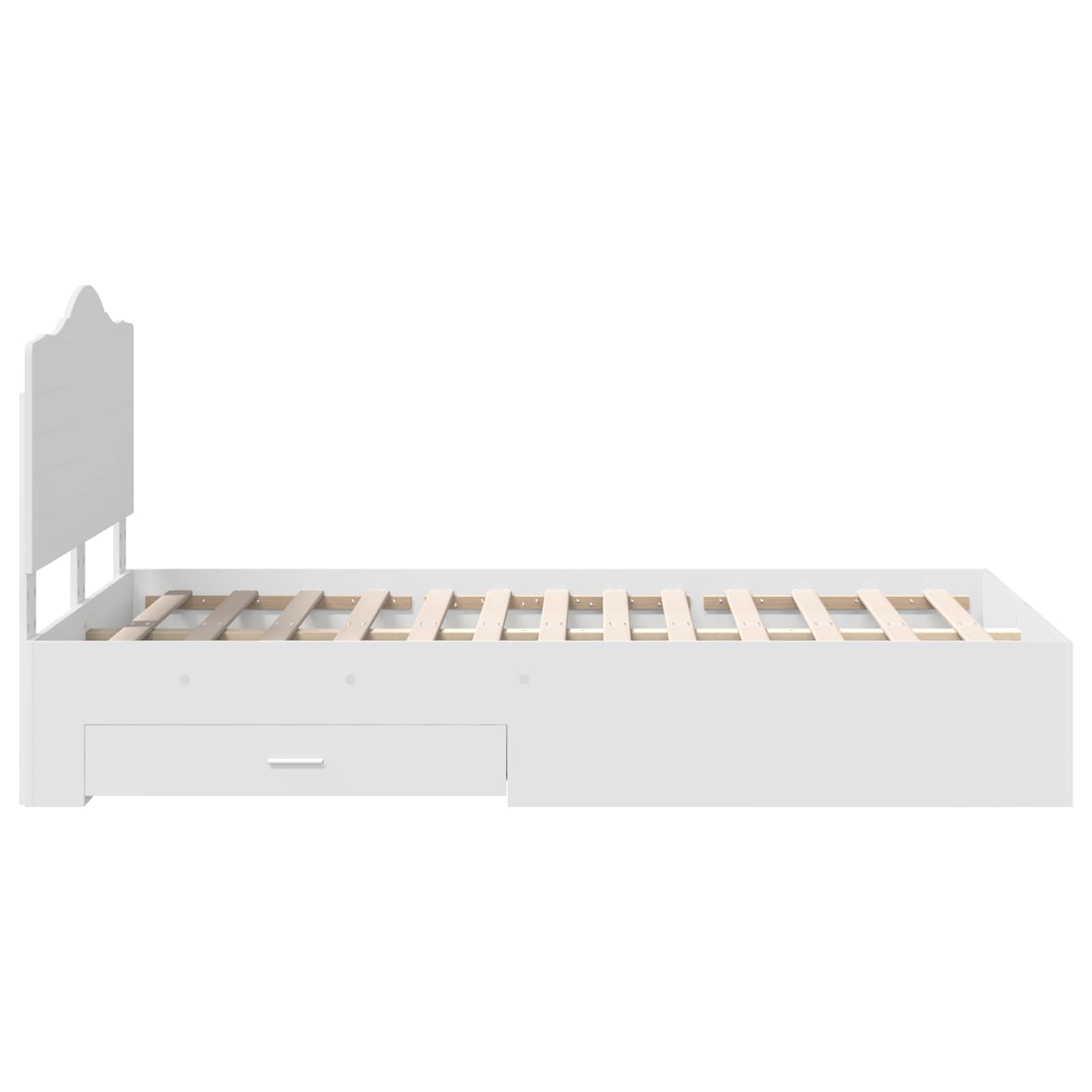 Cadre de lit avec tiroir Blanc 135 x 190 cm Bois d'ingénierie - XIOS