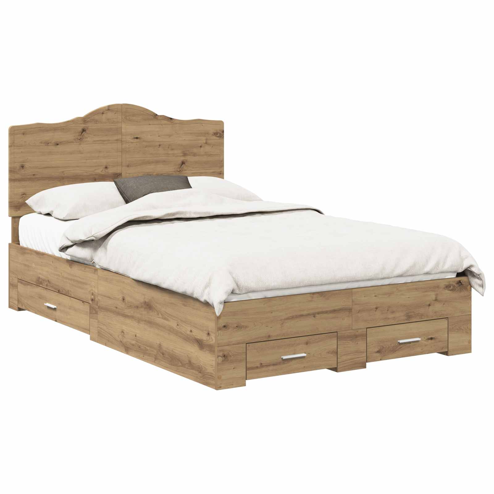 Cadre de lit Chêne artisanal 120 x 190 cm Bois d'ingénierie - XIOS