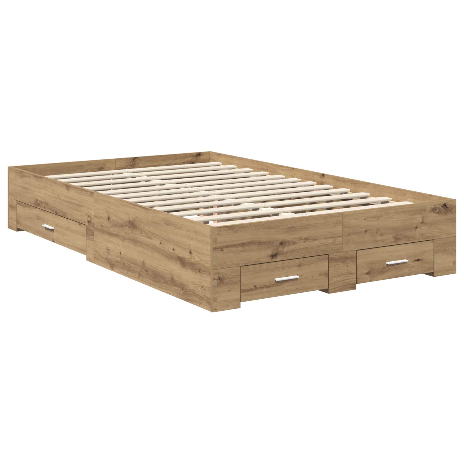 Cadre de lit Chêne artisanal 120 x 190 cm Bois d'ingénierie - XIOS