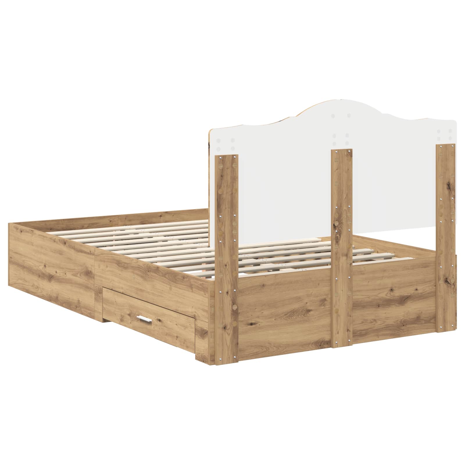 Cadre de lit Chêne artisanal 120 x 190 cm Bois d'ingénierie - XIOS