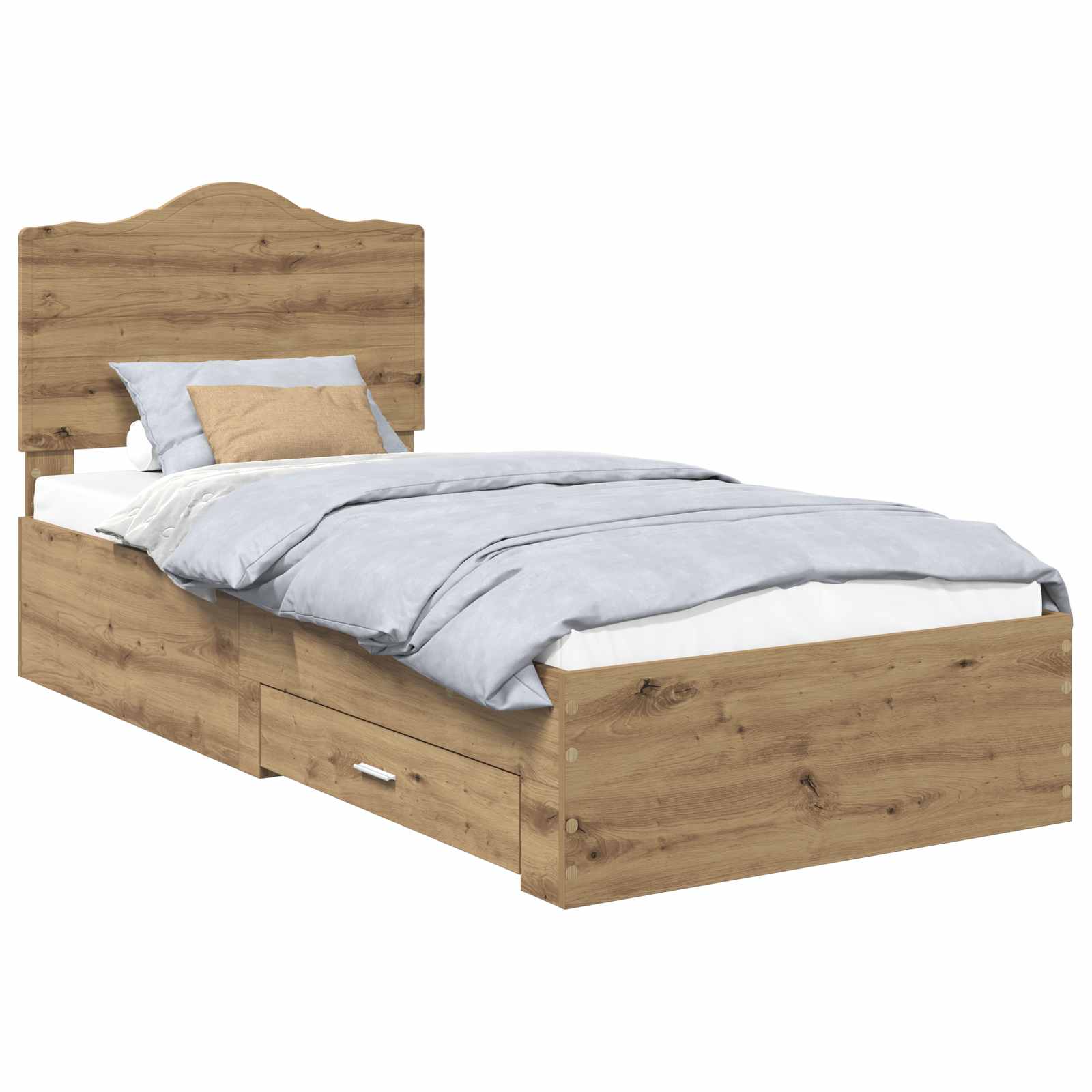 Cadre de lit Chêne artisanal 90 x 190 cm Bois d'ingénierie - XIOS