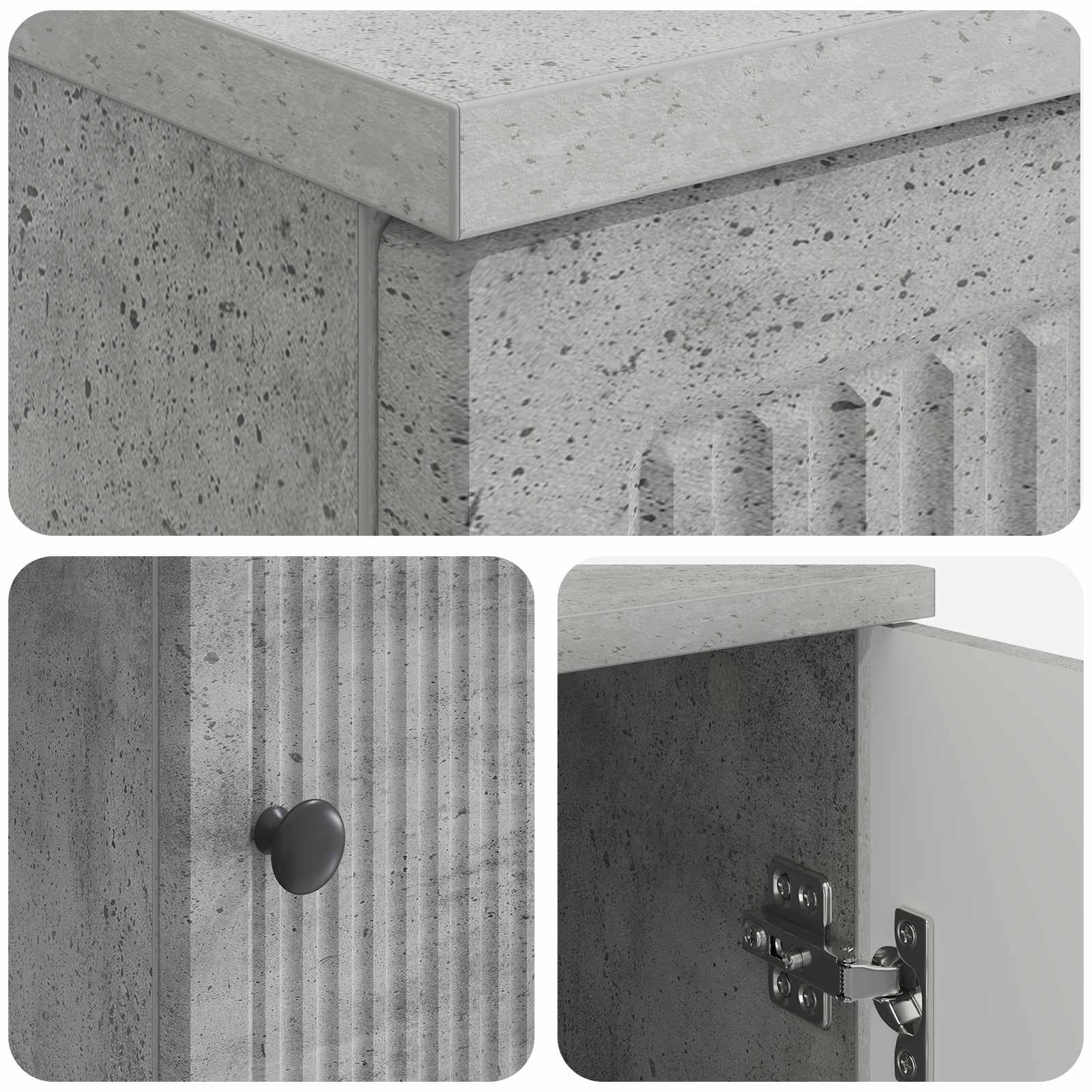 Bureau Gris béton Bois d'ingénierie 142,5 x 50 x 75 cm - XIOS