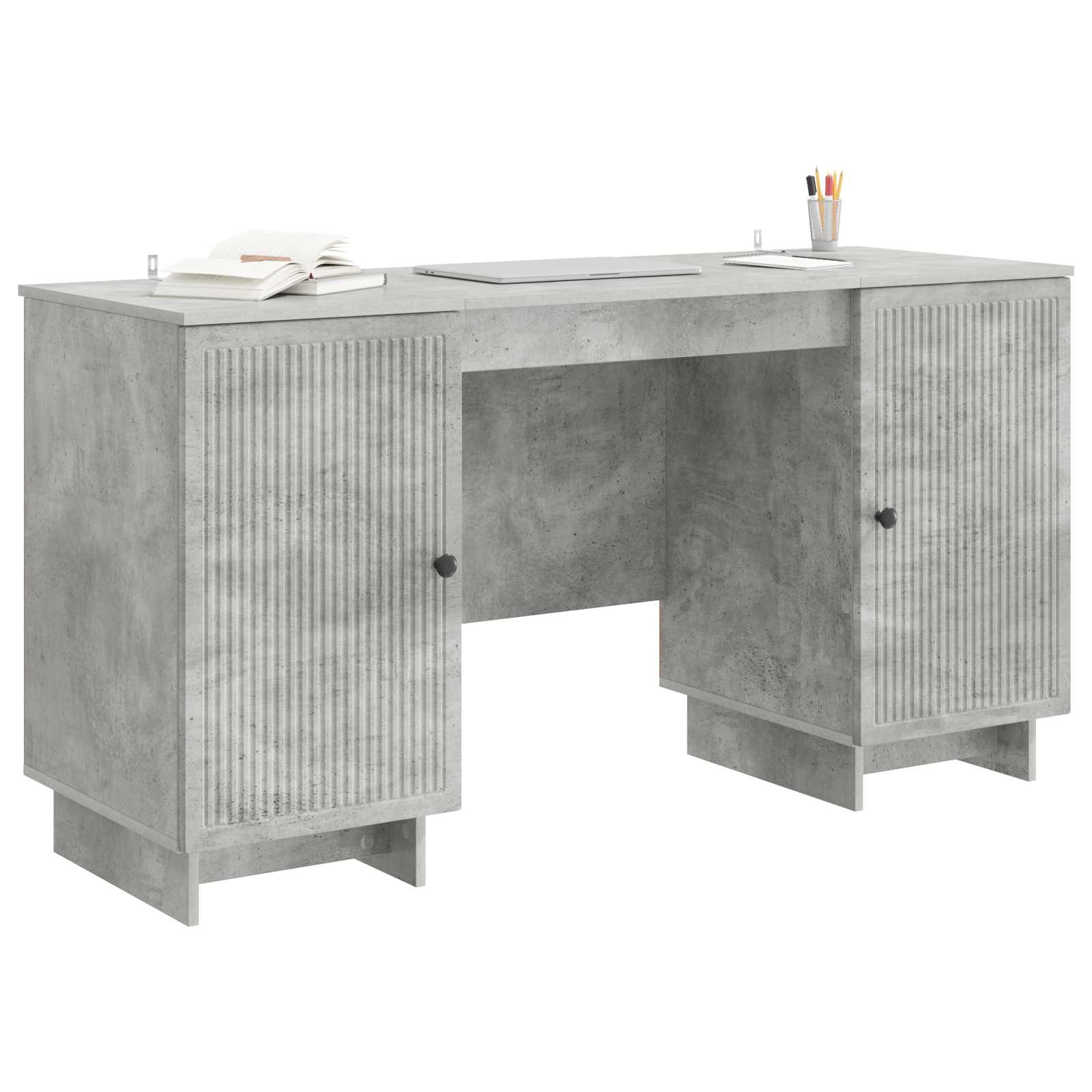 Bureau Gris béton Bois d'ingénierie 142,5 x 50 x 75 cm - XIOS