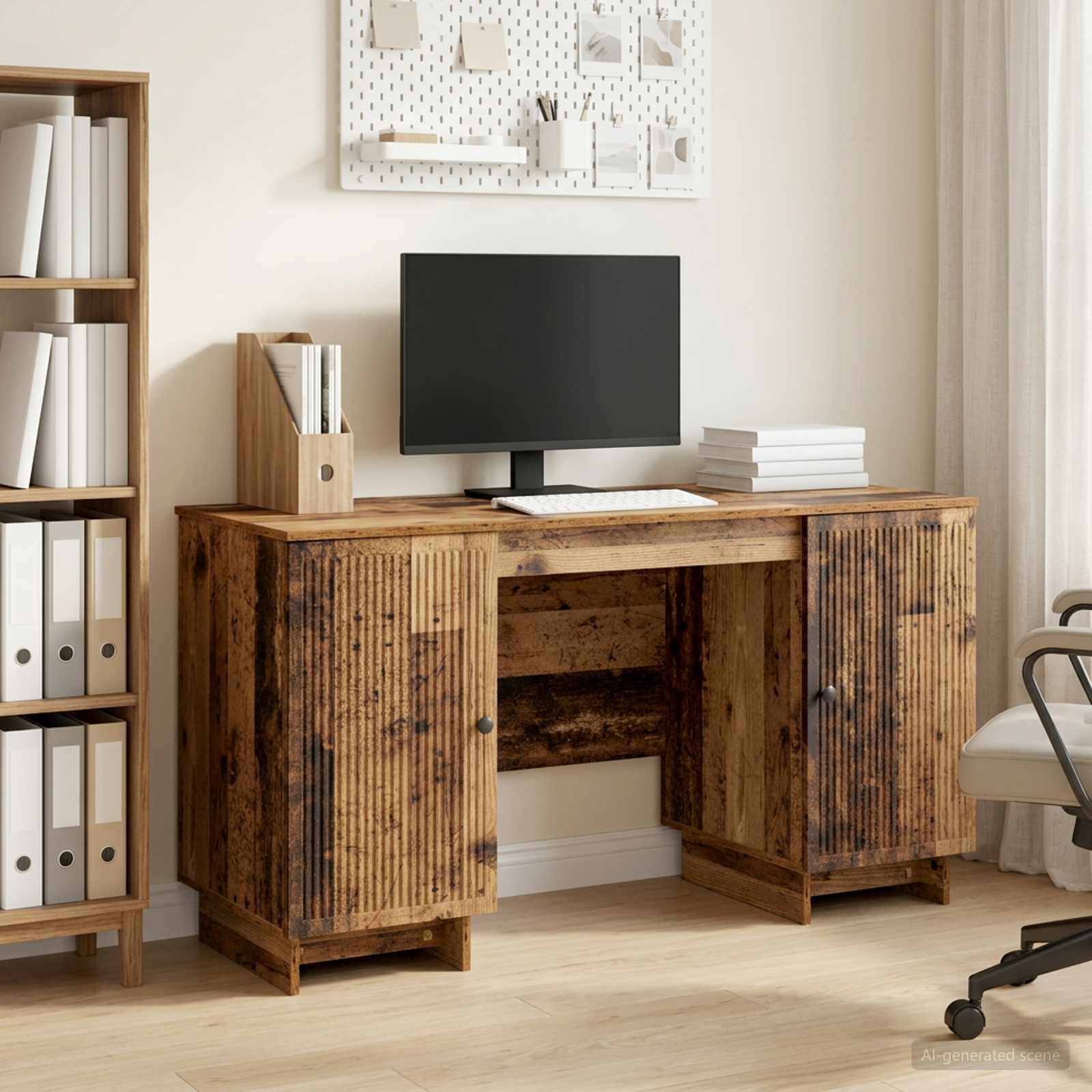 Bureau Bois ancien Bois d'ingénierie 142,5 x 50 x 75 cm