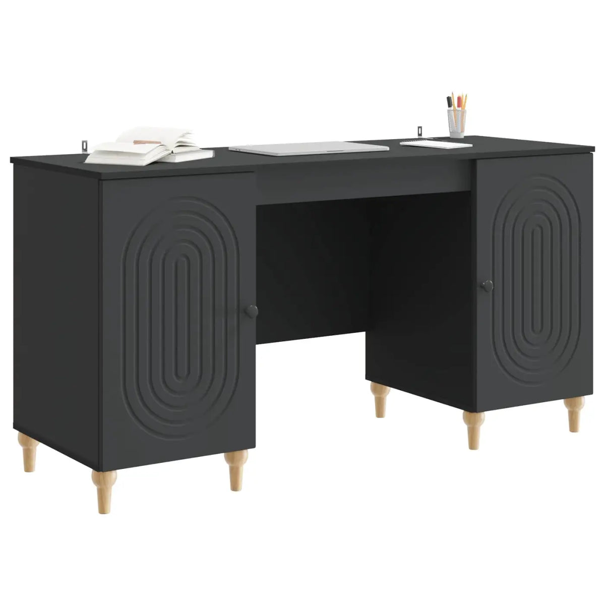 Bureau Noir 142,5 x 50 x 75 cm Bois d’ingénierie - XIOS