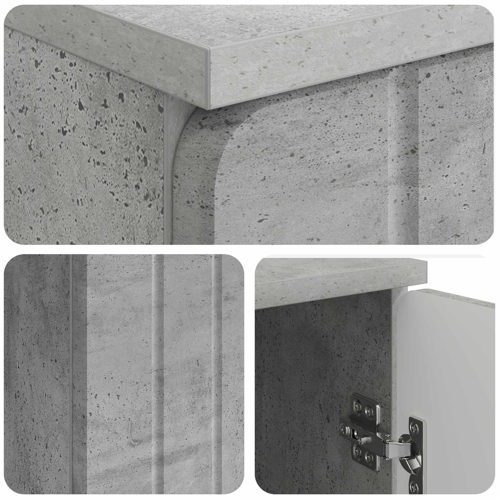 Bureau Gris béton 142,5 x 50 x 75 cm Bois d'ingénierie - XIOS