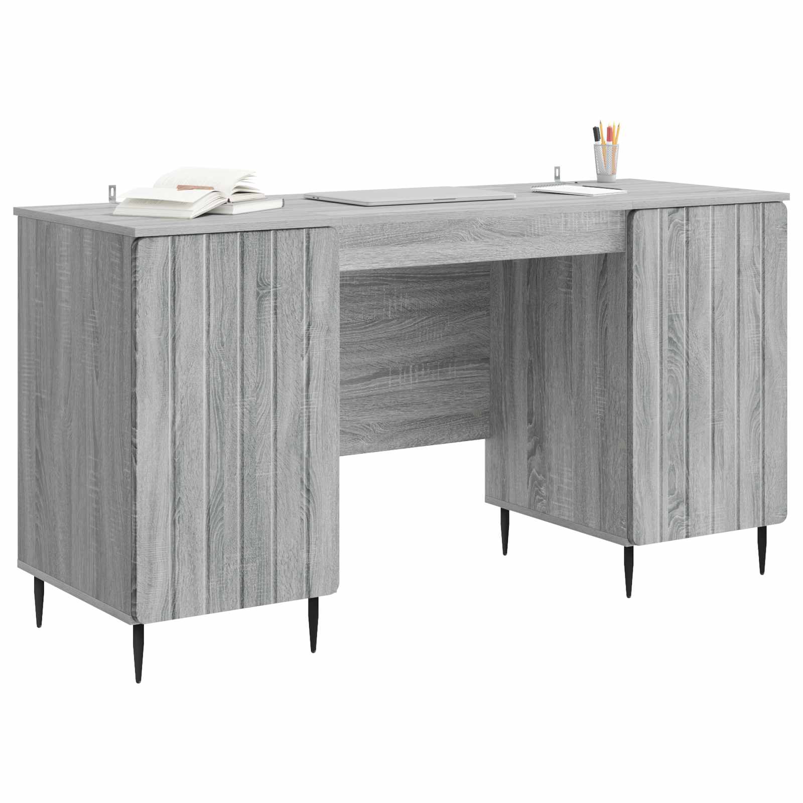 Bureau Sonoma gris 142,5 x 50 x 75 cm Bois d'ingénierie - XIOS