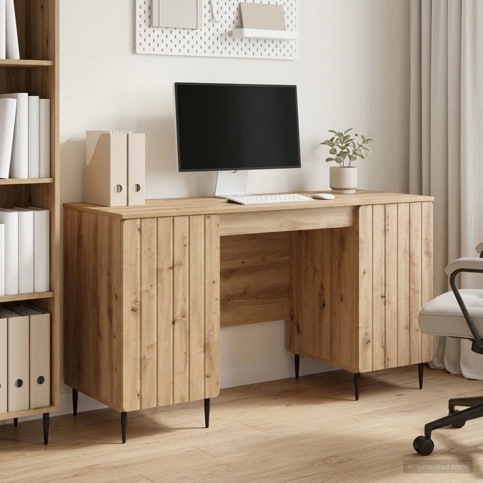 Bureau Chêne artisanal Bois d'ingénierie 142,5 x 50 x 75 cm