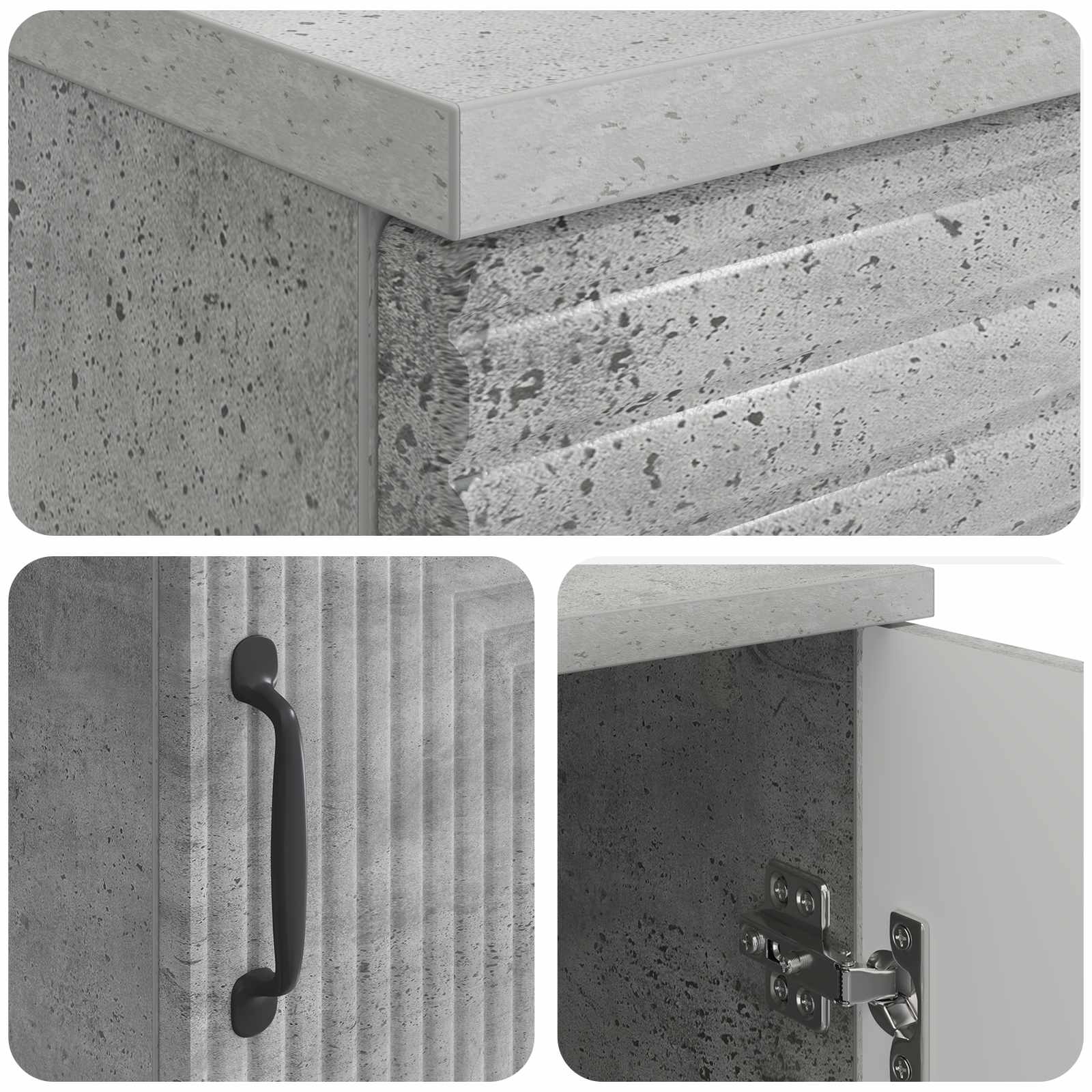 Bureau Gris béton 142,5 x 50 x 75 cm Bois d'ingénierie - XIOS
