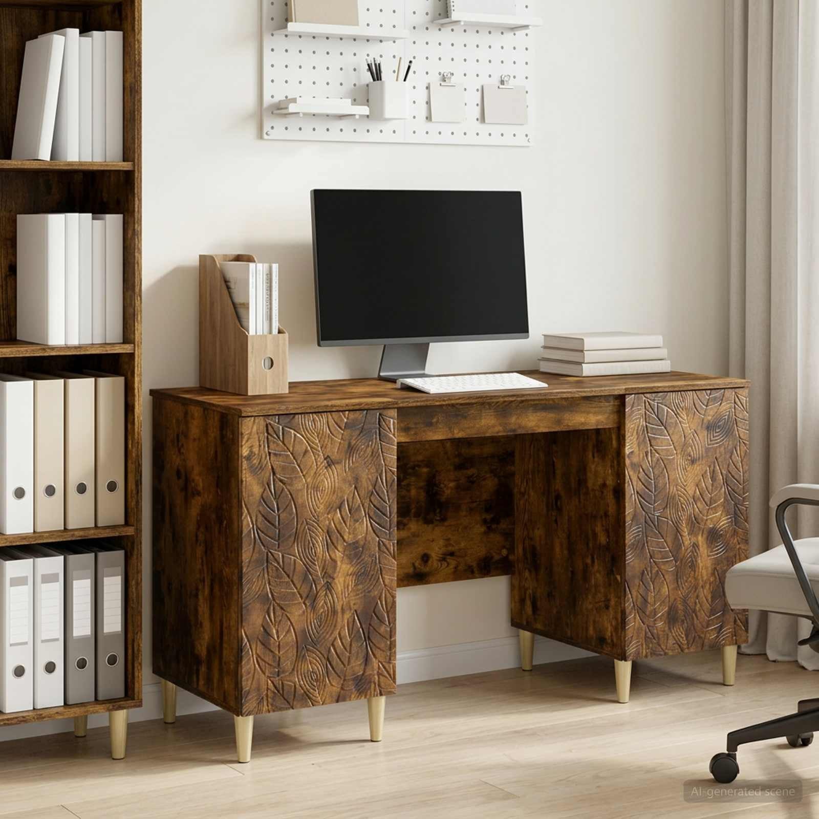 Bureau Chêne fumé 142,5 x 50 x 75 cm Bois d’ingénierie - XIOS