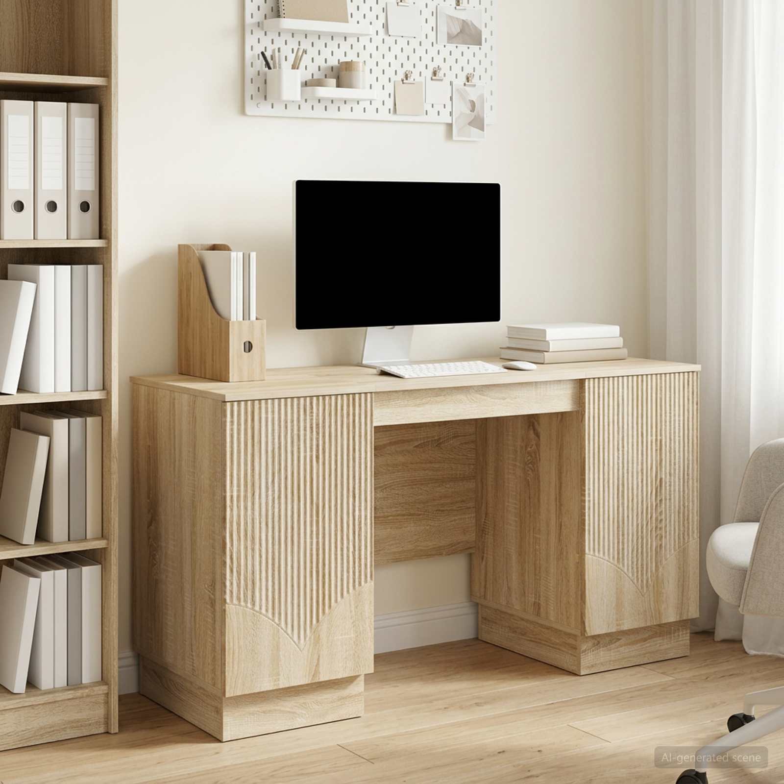 Bureau Chêne Sonoma 142,5 x 50 x 75 cm Bois d'ingénierie