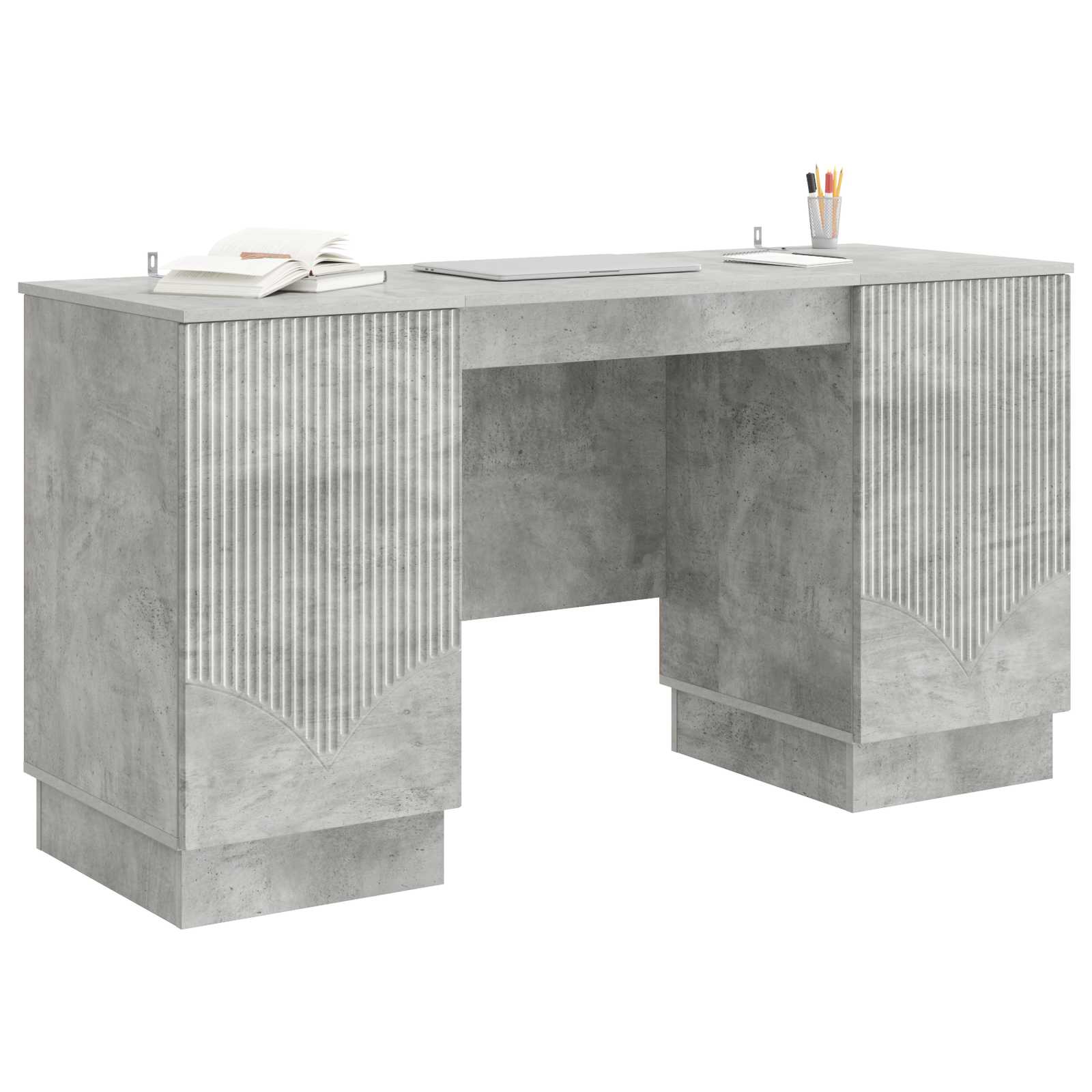 Bureau Gris béton 142,5 x 50 x 75 cm Bois d'ingénierie - XIOS