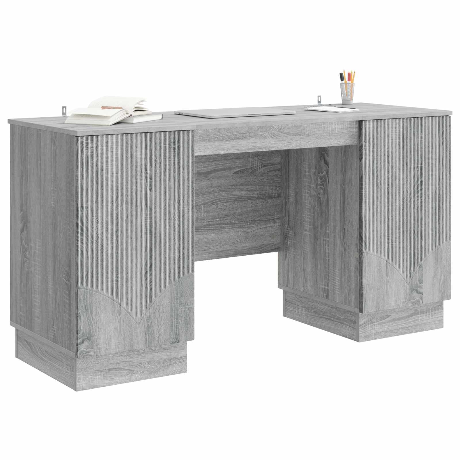 Bureau Sonoma gris 142,5 x 50 x 75 cm Bois d'ingénierie - XIOS