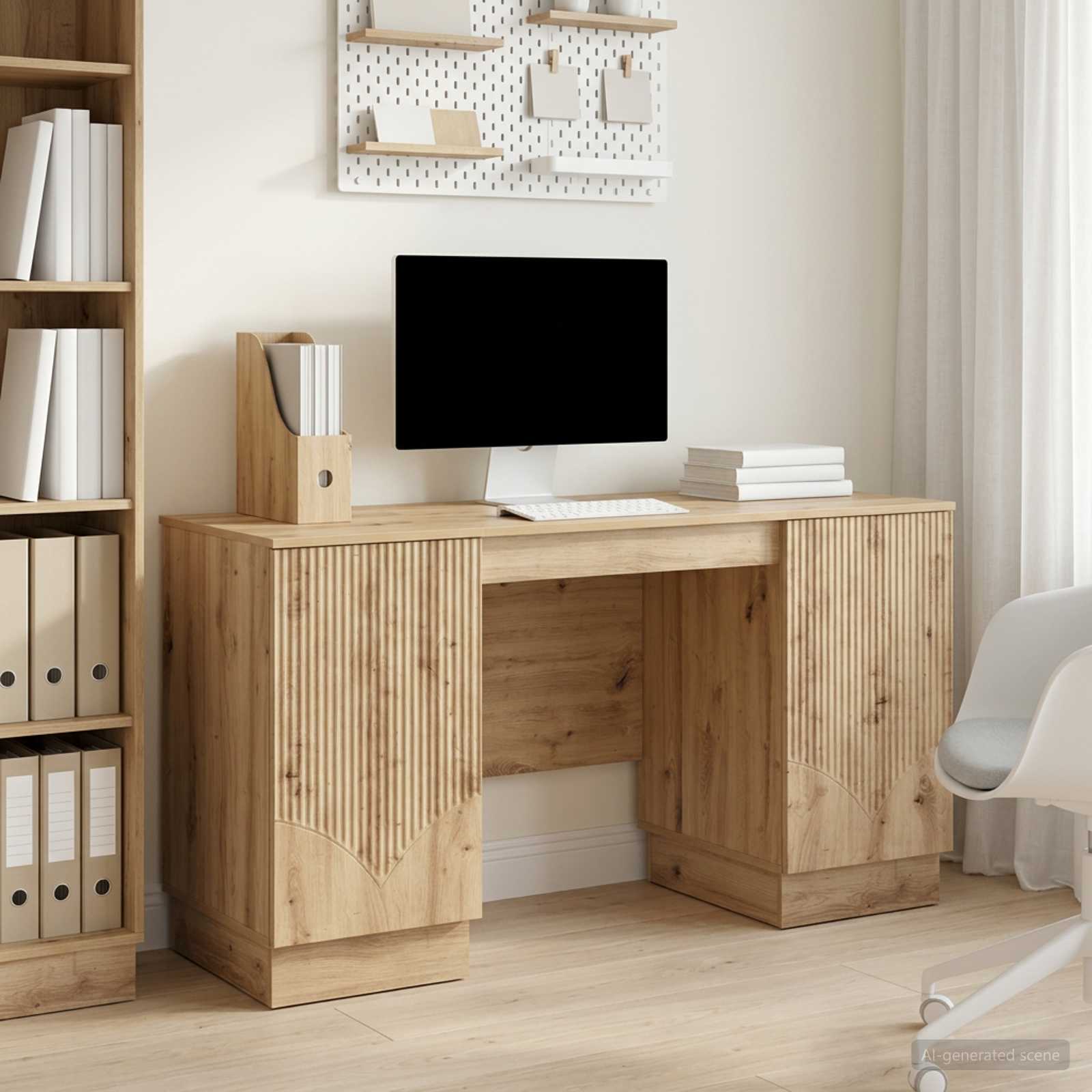 Bureau Chêne artisanal Bois d'ingénierie 142,5 x 50 x 75 cm