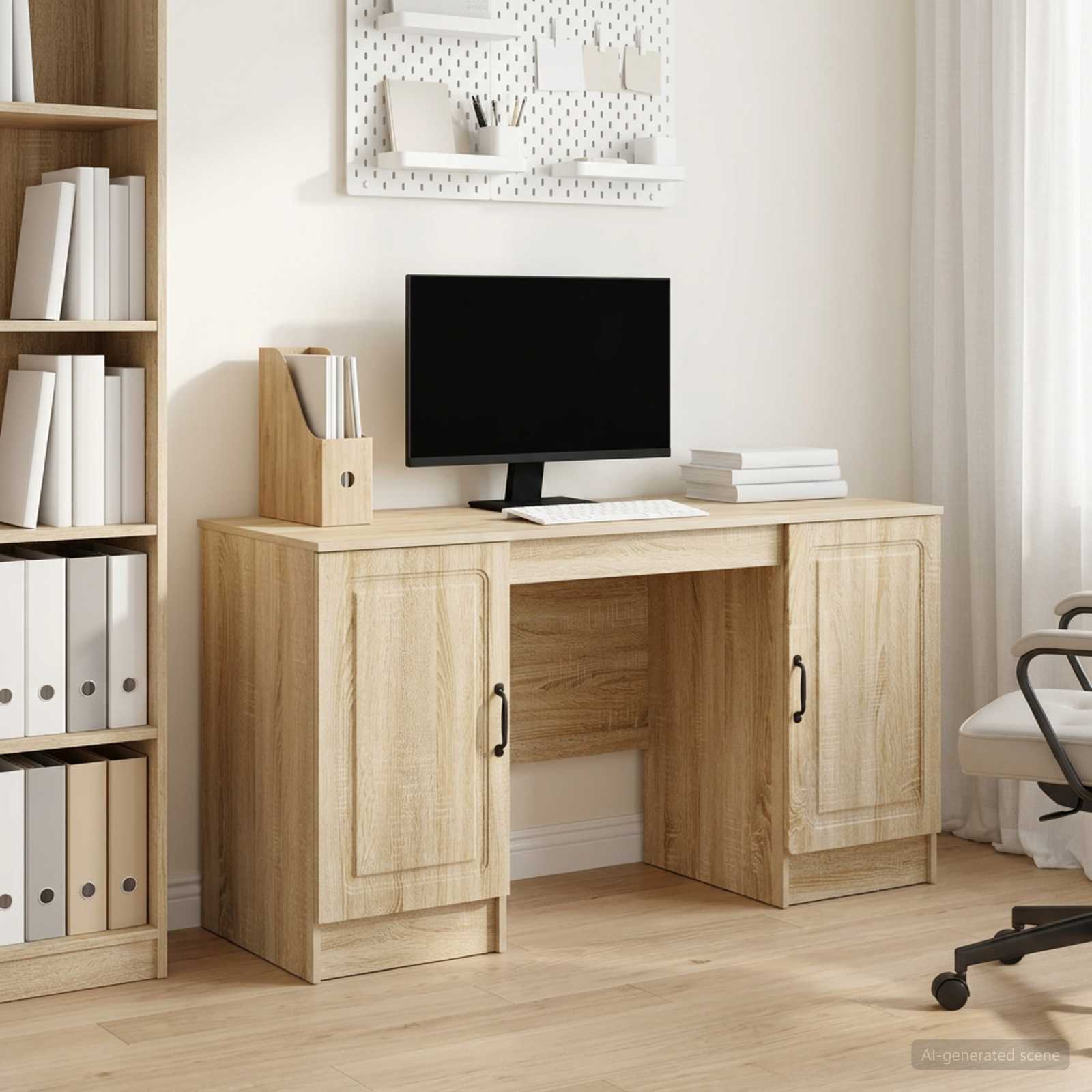 Bureau Chêne Sonoma 142,5 x 50 x 75 cm Bois d'ingénierie