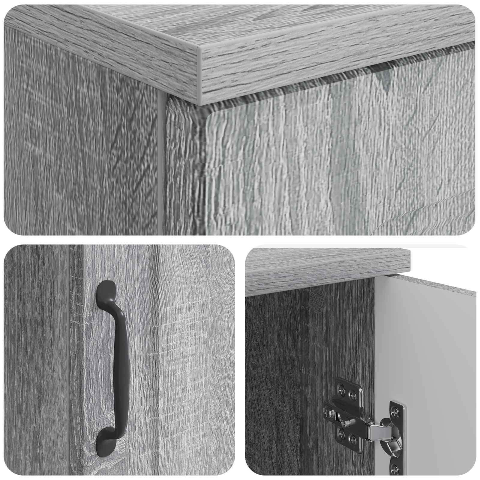 Bureau Sonoma gris 142,5 x 50 x 75 cm Bois d'ingénierie - XIOS