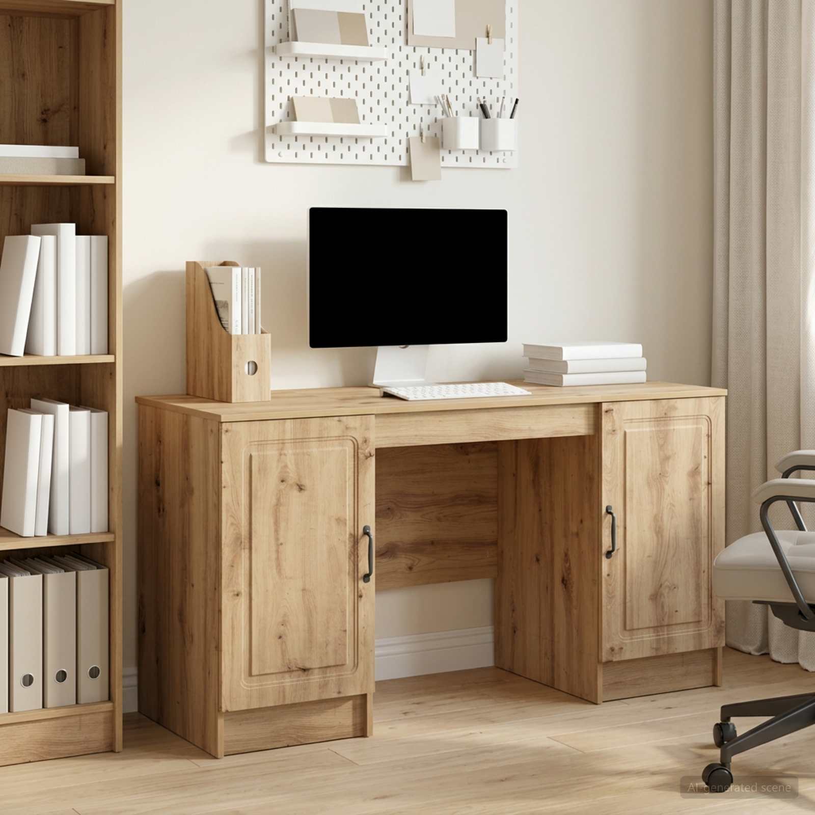 Bureau Chêne artisanal Bois d'ingénierie 142,5 x 50 x 75 cm