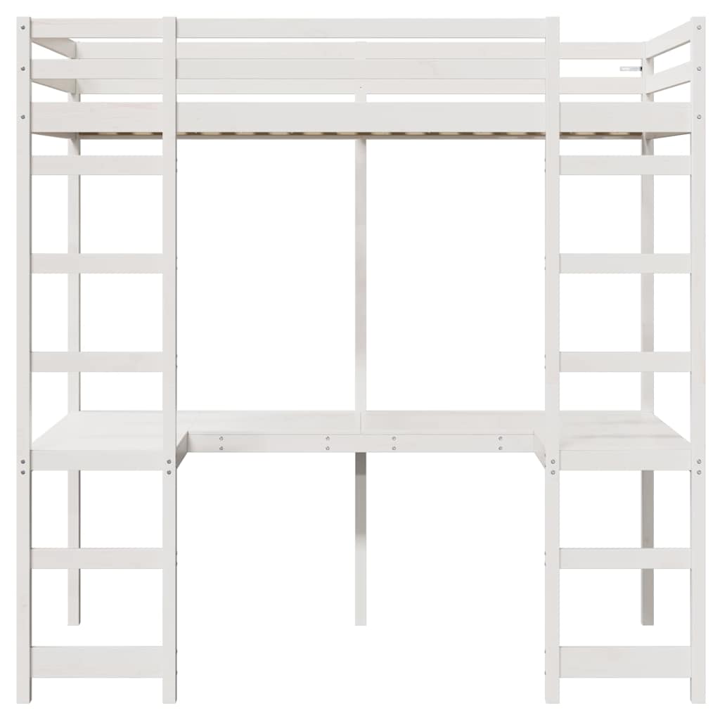Cadre de lit mezzanine Blanc 90 x 190 cm Pin massif - XIOS