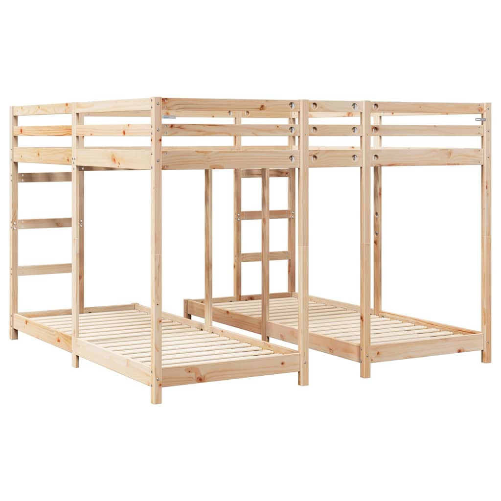 Cadre de lit superposé triple Naturel 80 / 200 x 200 cm - XIOS