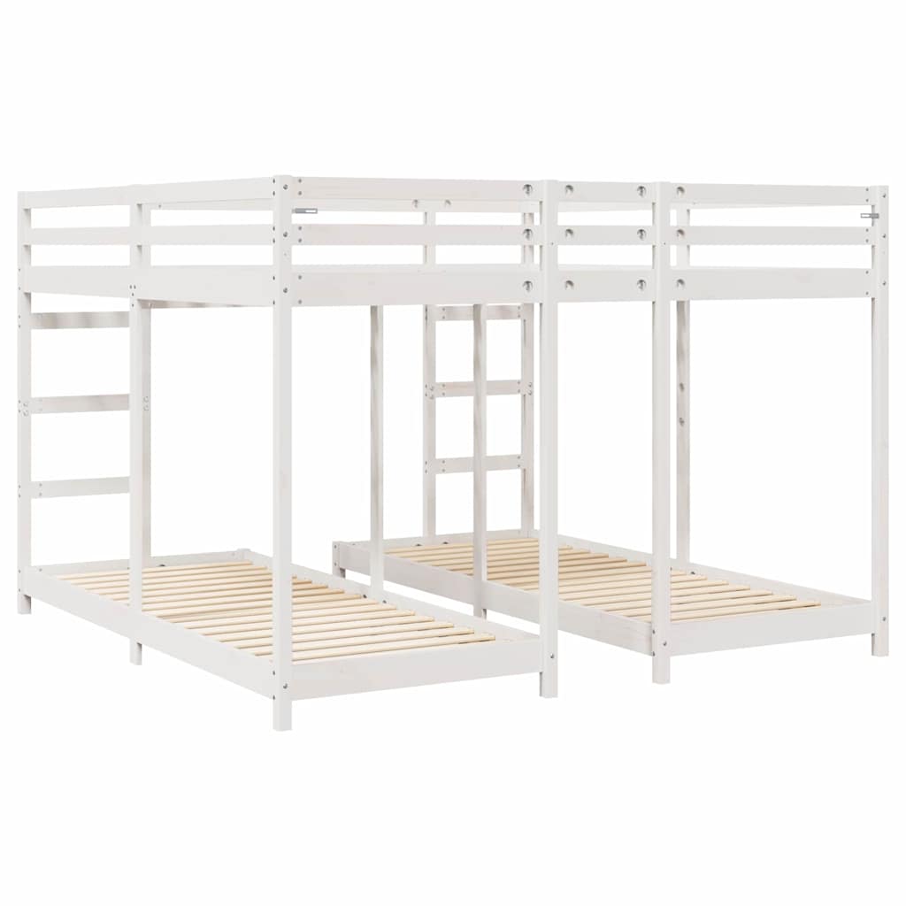 Lit Superposé Blanc 200 x 200 cm Pin massif - XIOS