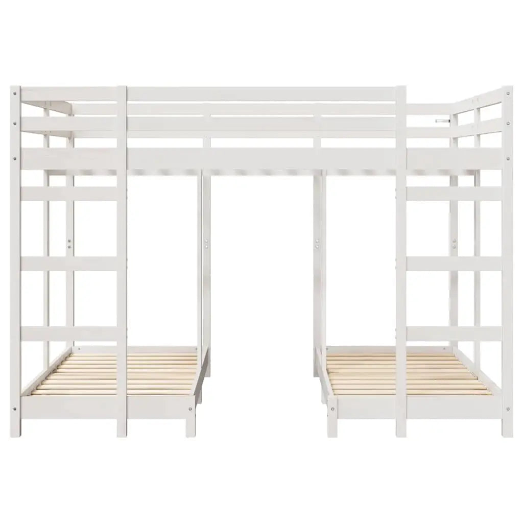Cadre de lit superposé triple Blanc 140 x 200 cm Pin massif - XIOS
