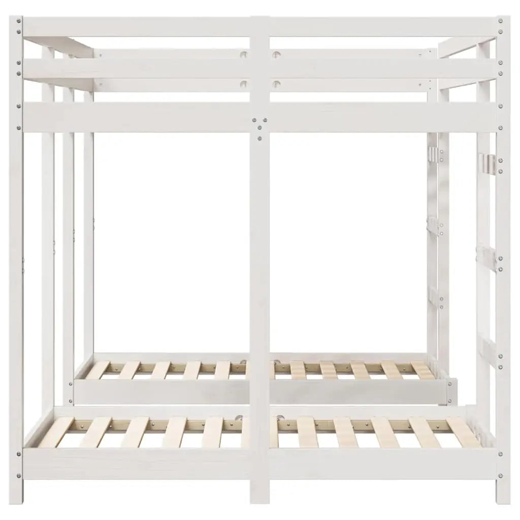 Cadre de lit superposé triple Blanc 140 x 200 cm Pin massif - XIOS