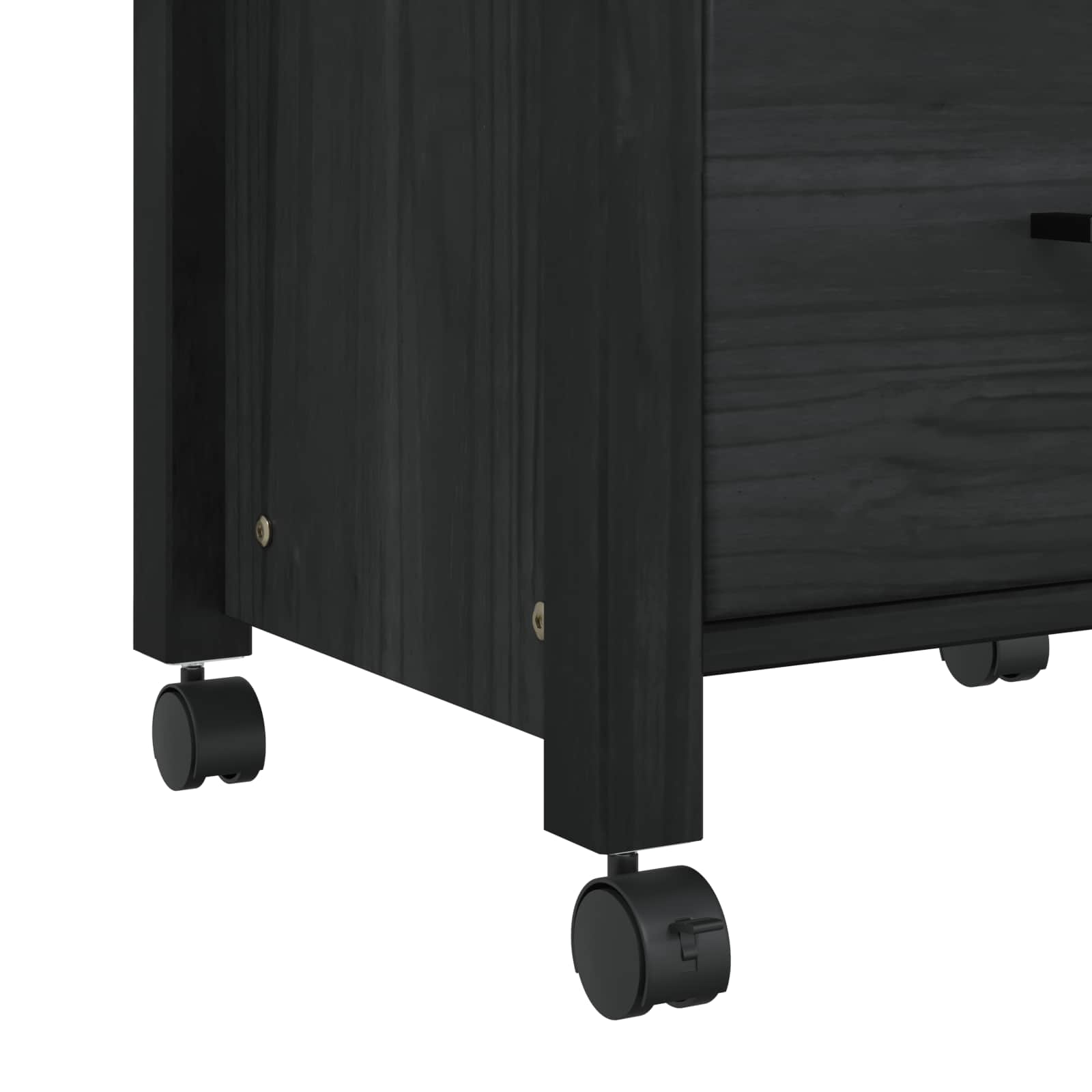 Chariot de cuisine Noir 88,5 x 40 x 48 cm Bois de Pin Massif - XIOS