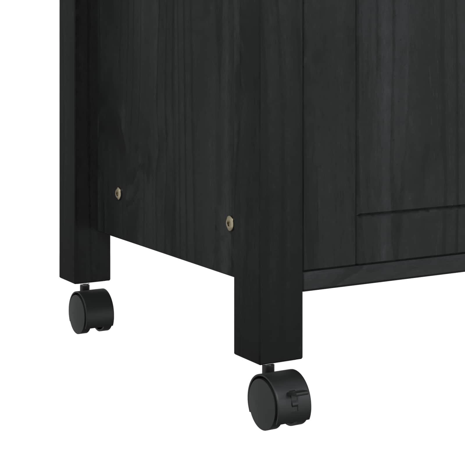 Chariot de cuisine Noir 88,5 x 40 x 84 cm Bois de Pin Massif - XIOS