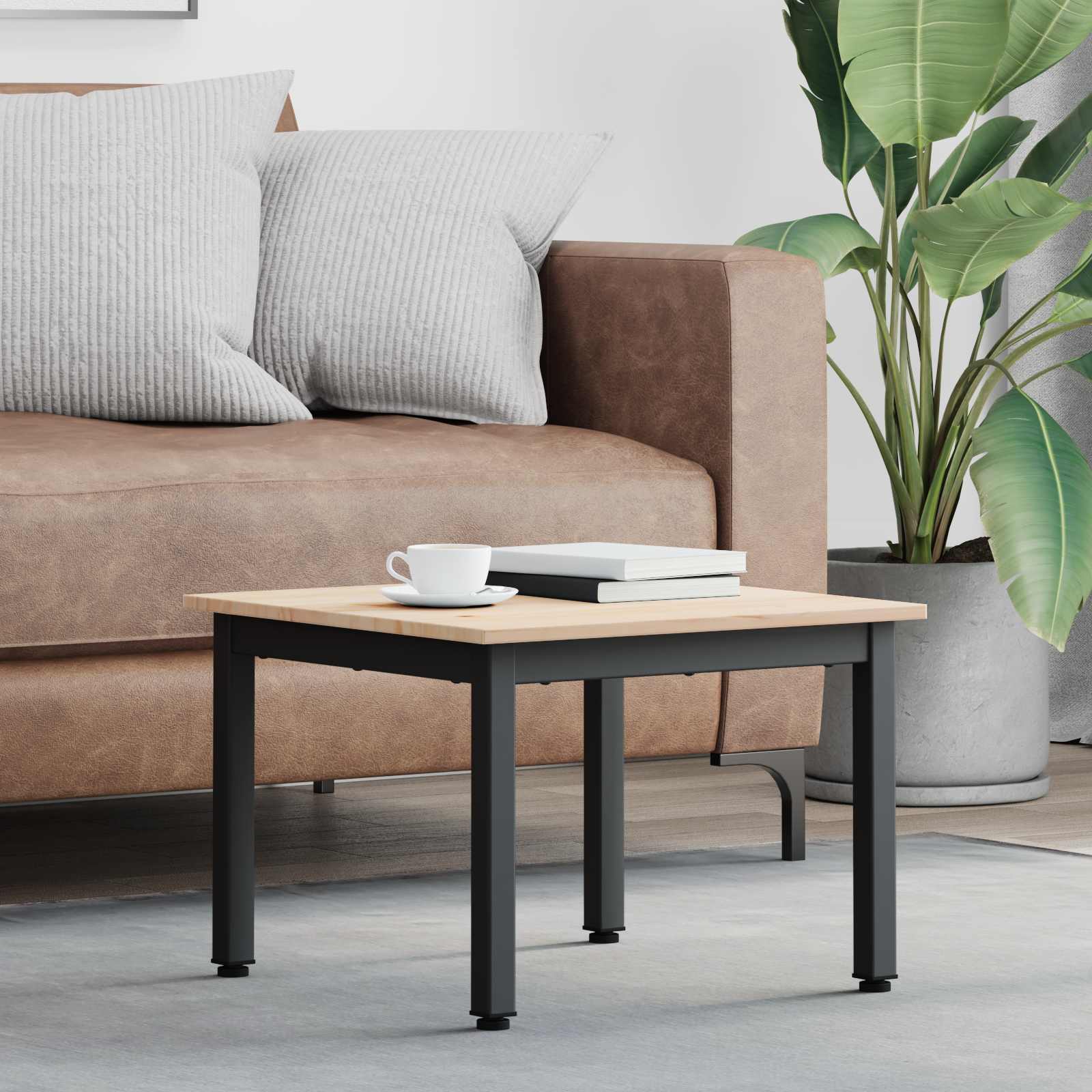 Table basse Naturel 50 x 50 x 36 cm Bois de pin massif - XIOS