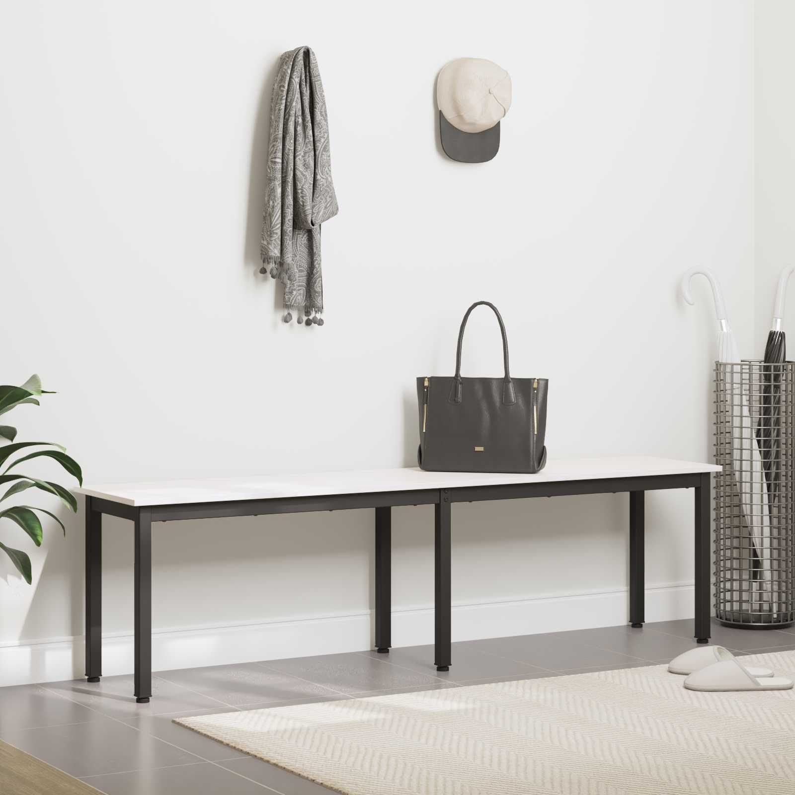 banc Blanc 160 x 35 x 45 cm Bois de pin massif