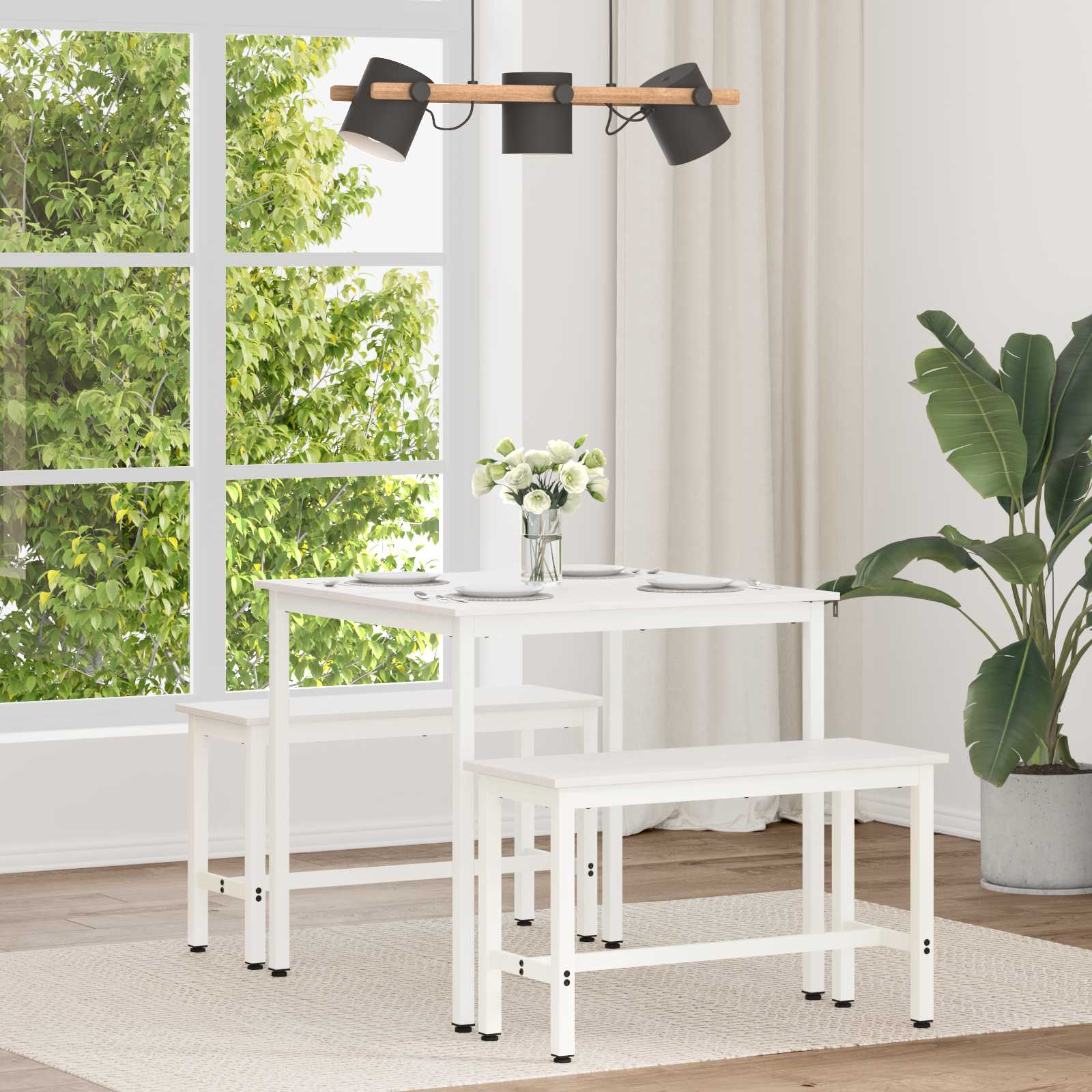 Table de salle à manger / Table de repas Blanc 80 x 80 x 75 cm - XIOS