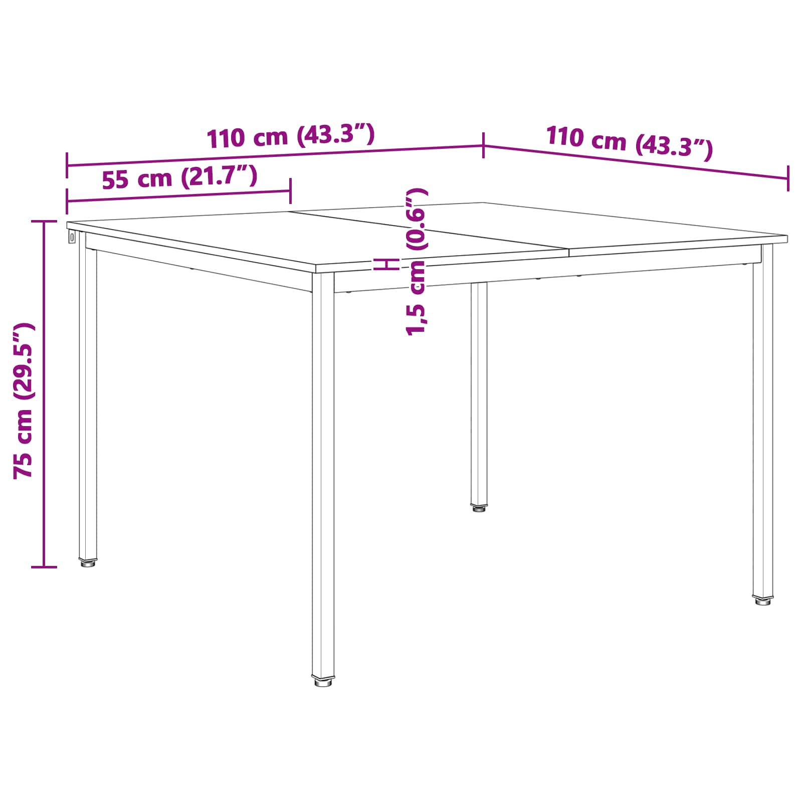 Table de salle à manger / Table de repas Naturel - XIOS