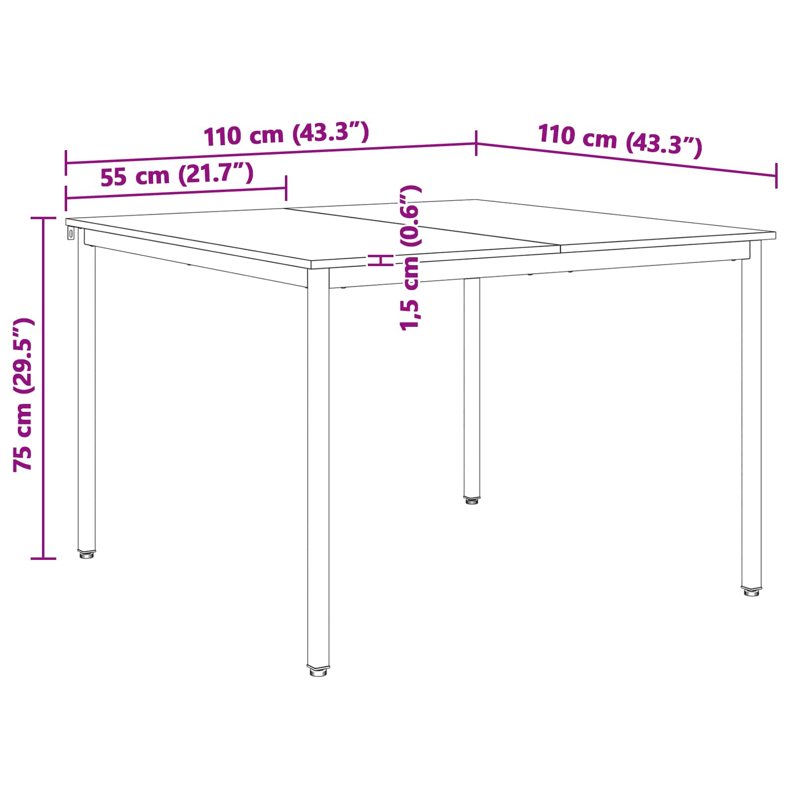 Table de salle à manger / Table de repas Blanc - XIOS