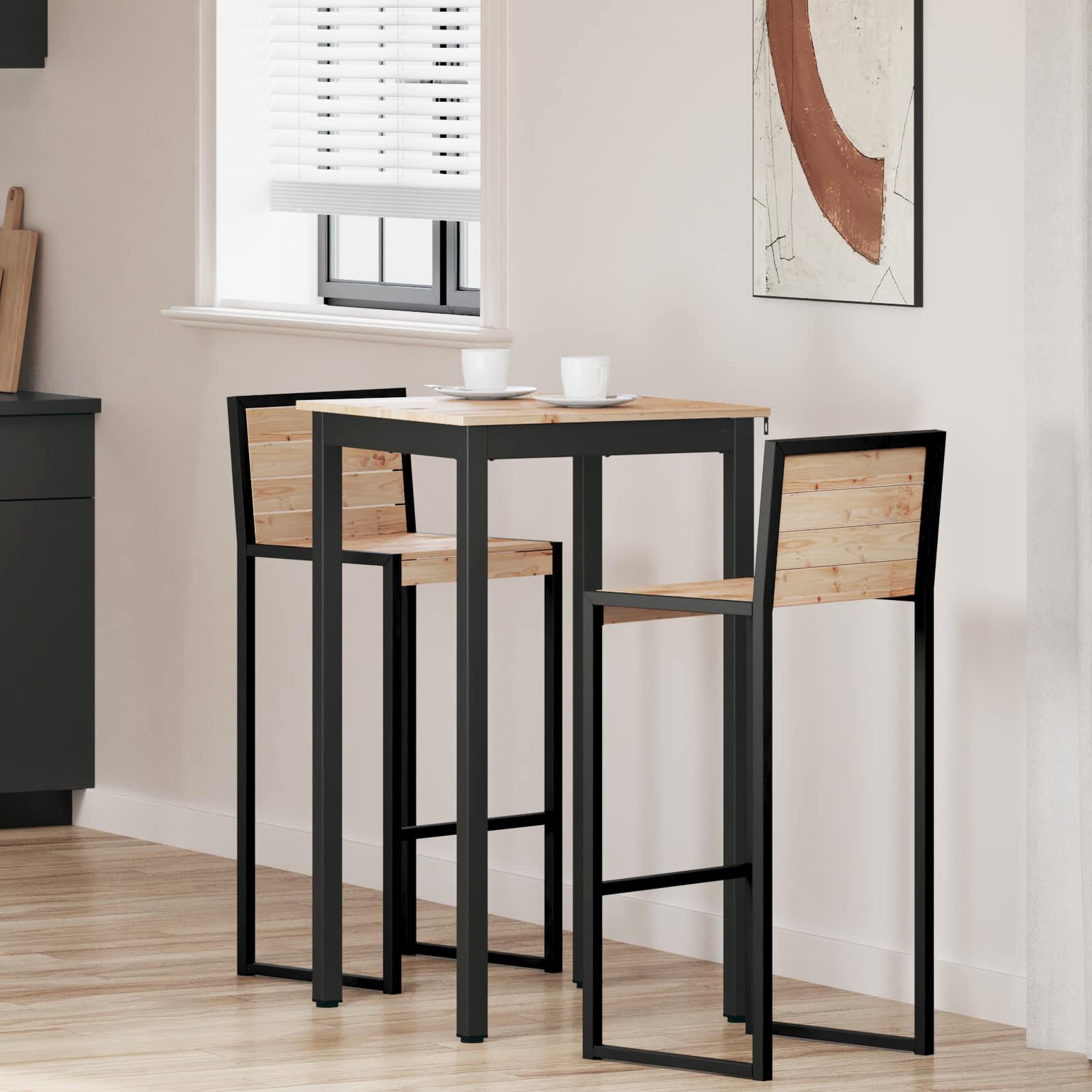 Table de bar Naturel 60 x 60 x 105 cm Bois de pin massif - XIOS