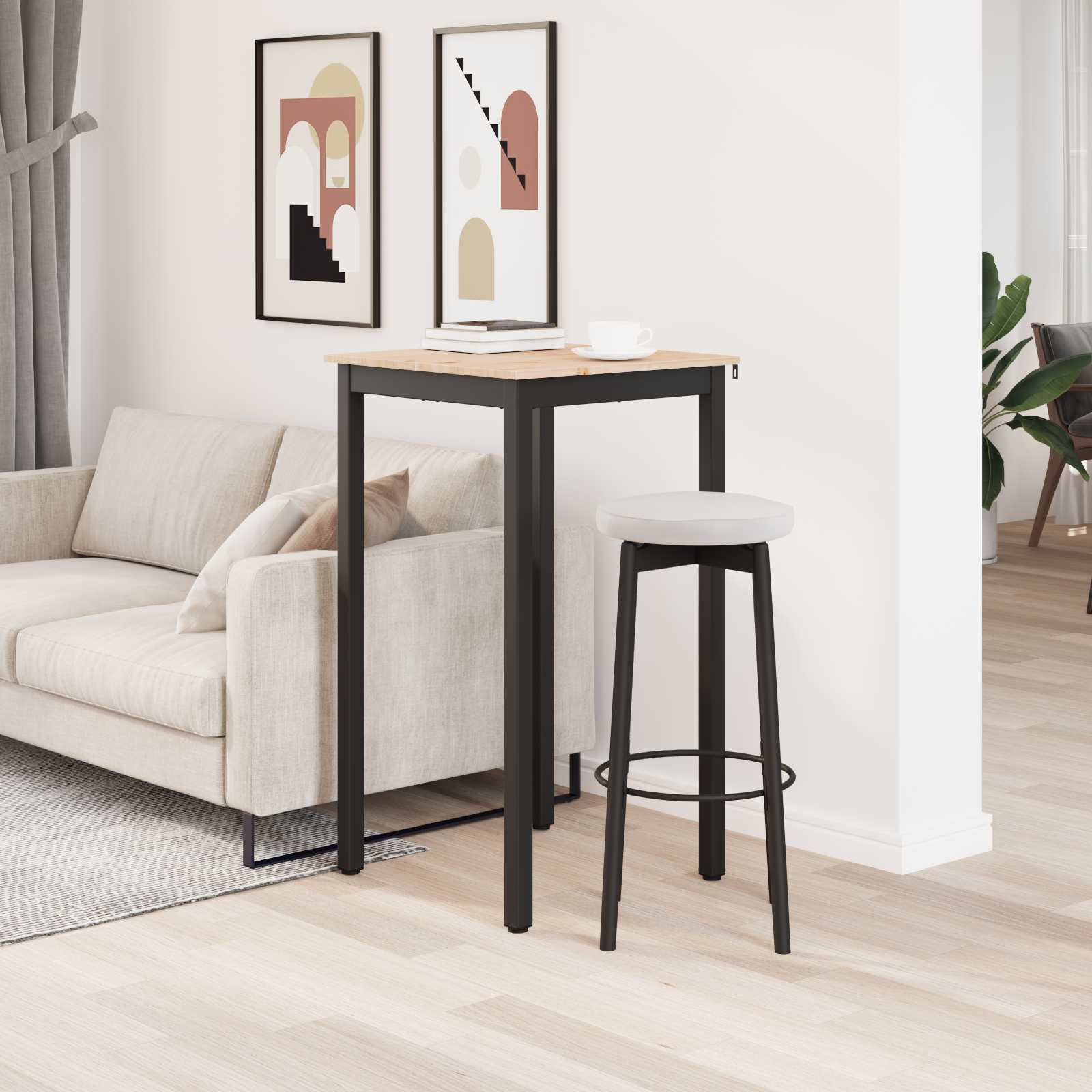 Table de bar Naturel 60 x 60 x 105 cm Bois de pin massif - XIOS