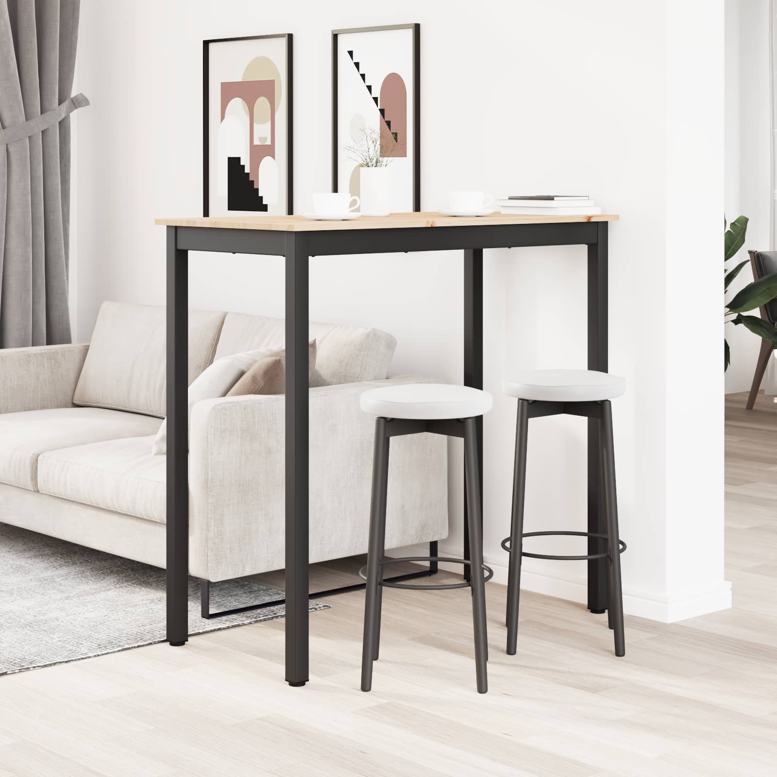 Table de bar Naturel 110 x 55 x 105 cm Bois de pin massif - XIOS